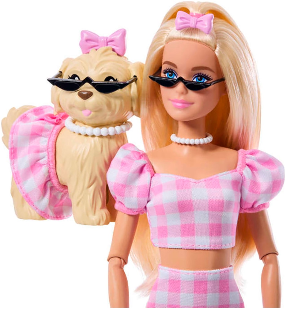 Barbie Anziehpuppe »im Zwillingslook mit Schleife und Haustier«