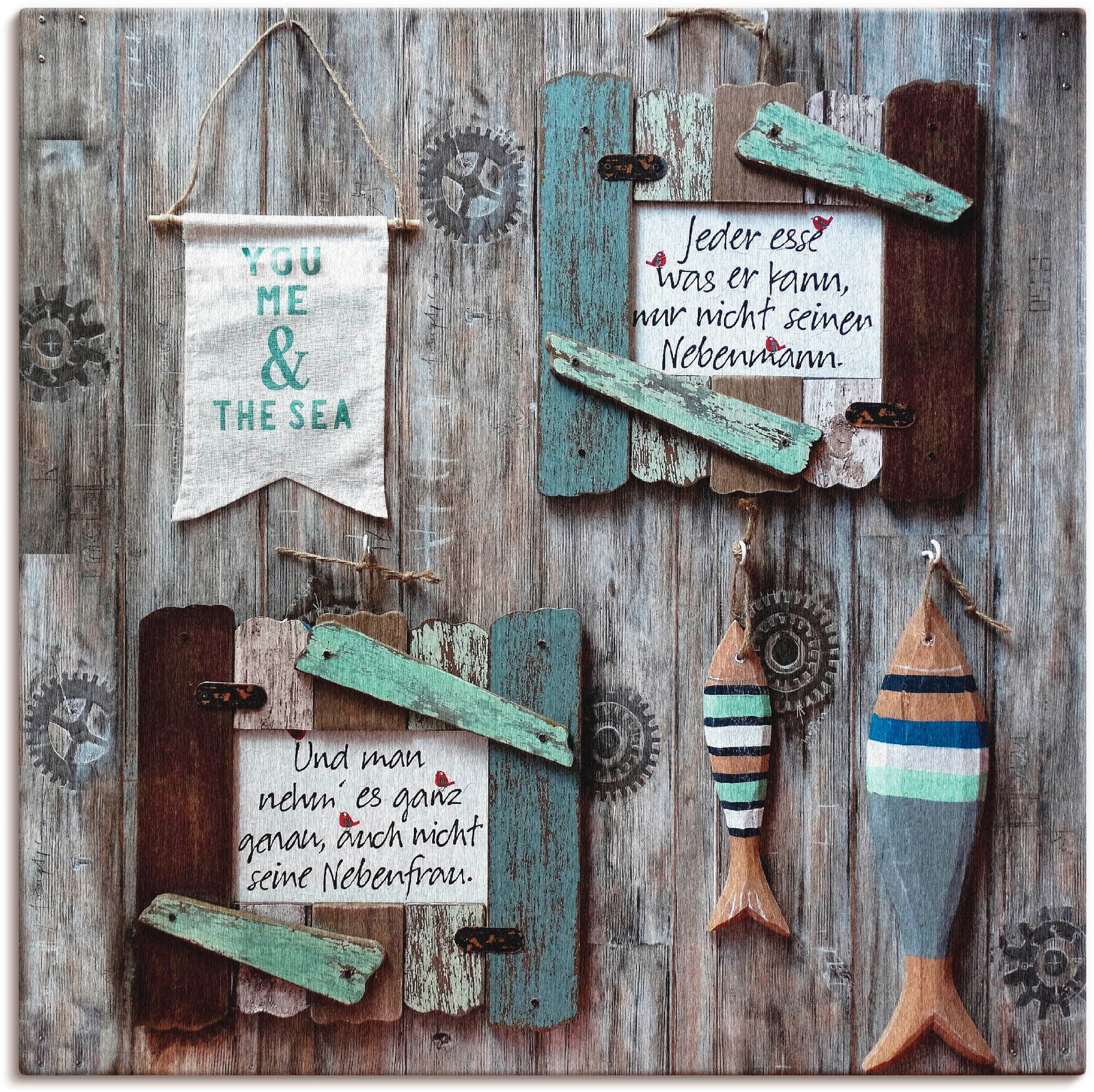 Artland Wandbild »Du ich und der See«, Fisch & Meeresfrüchte, (1 St.), in vielen Größen & Produktarten - Alubild / Outdoorbild für den Außenbereich, Leinwandbild, Poster, Wandaufkleber / Wandtattoo auch für Badezimmer geeignet