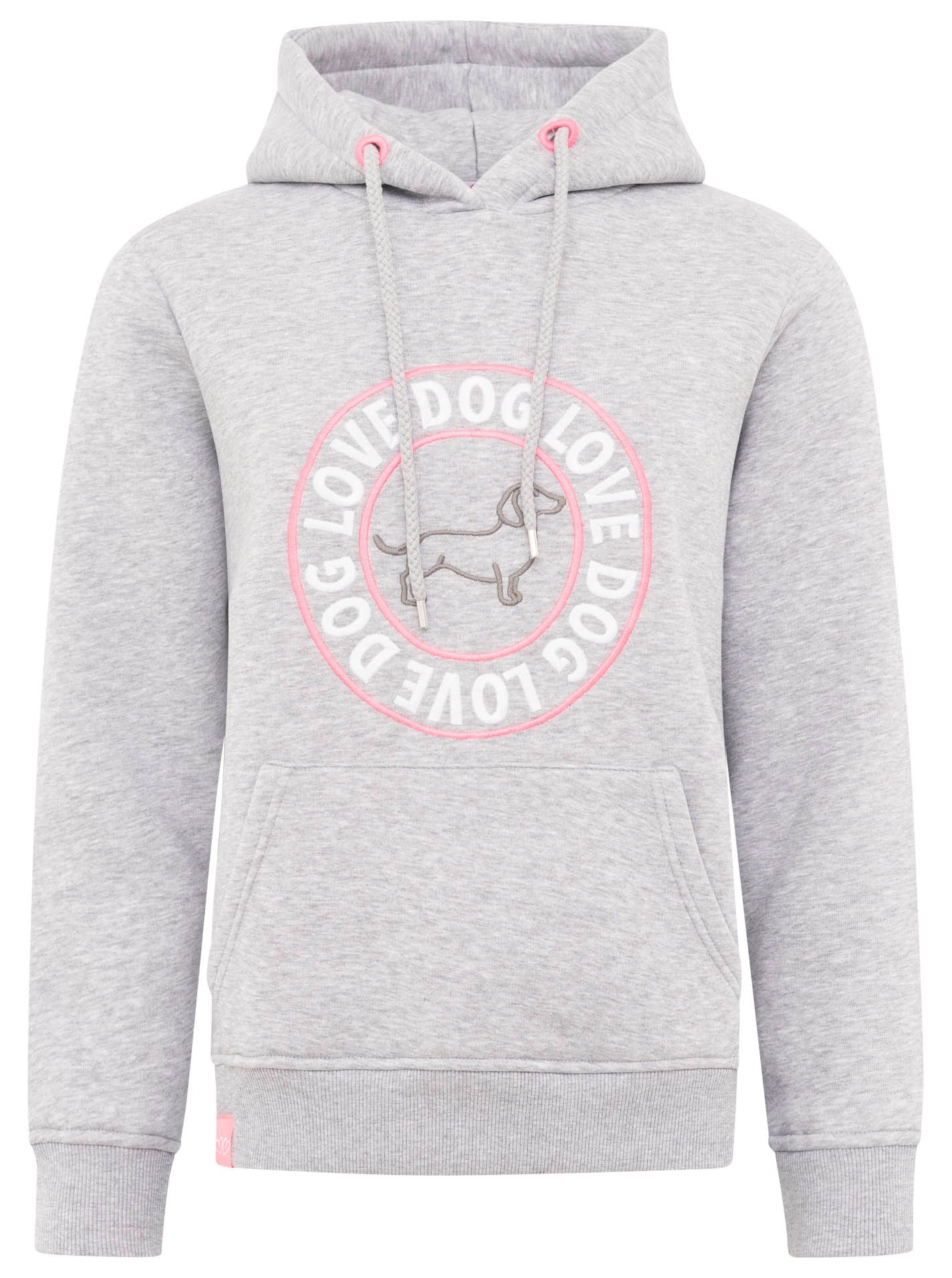 Zwillingsherz Hoodie »"Dog Love"«, Kapuzensweatshirt mit gesticktem Dackel-Motiv und Schriftzug