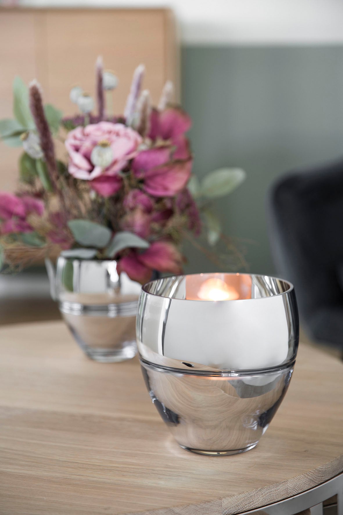 Fink Teelichthalter »RILA«, (1 St.), Kerzenhalter aus Glas, mundgeblasen, auch als Vase verwendbar