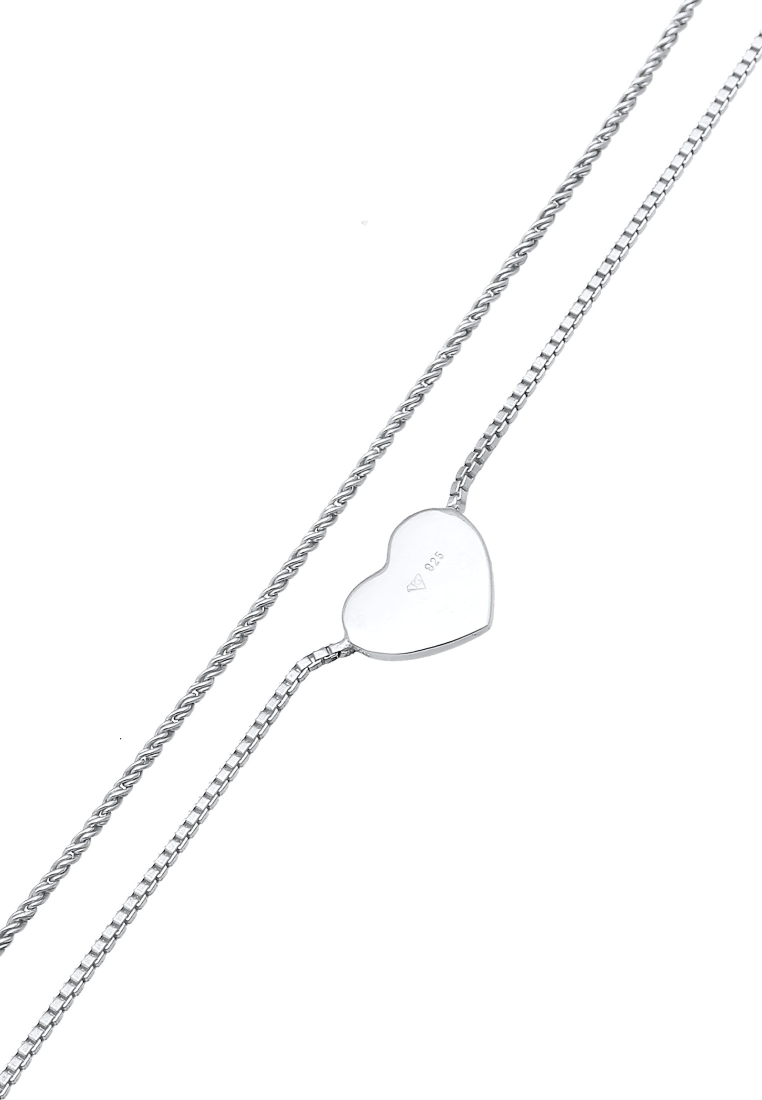 Elli Silberkette »Halskette Choker Layer Look Herz Trend 925 Silber«