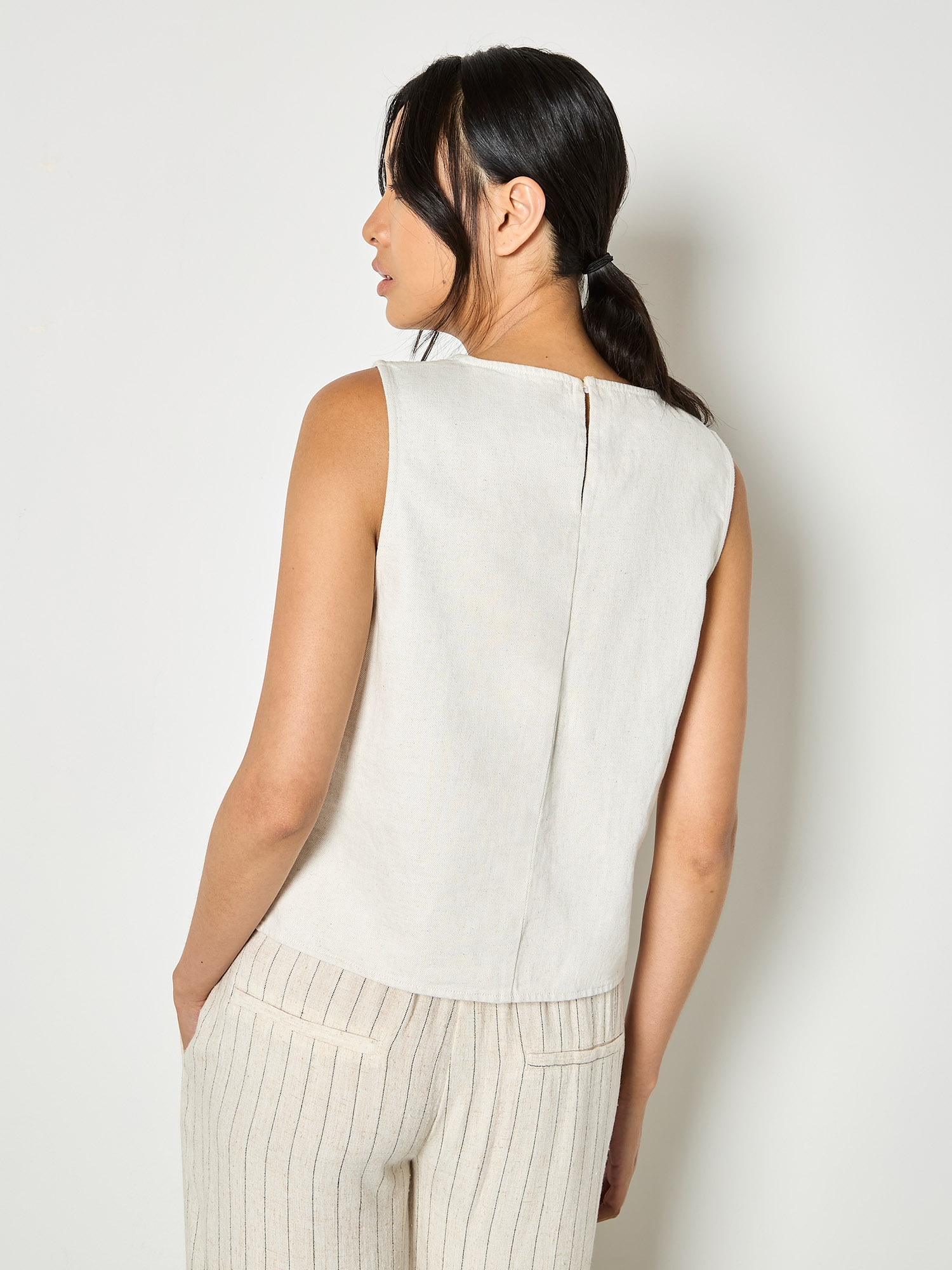 Apricot Tanktop »Denim-Oberteil« mit Blumenstickerei