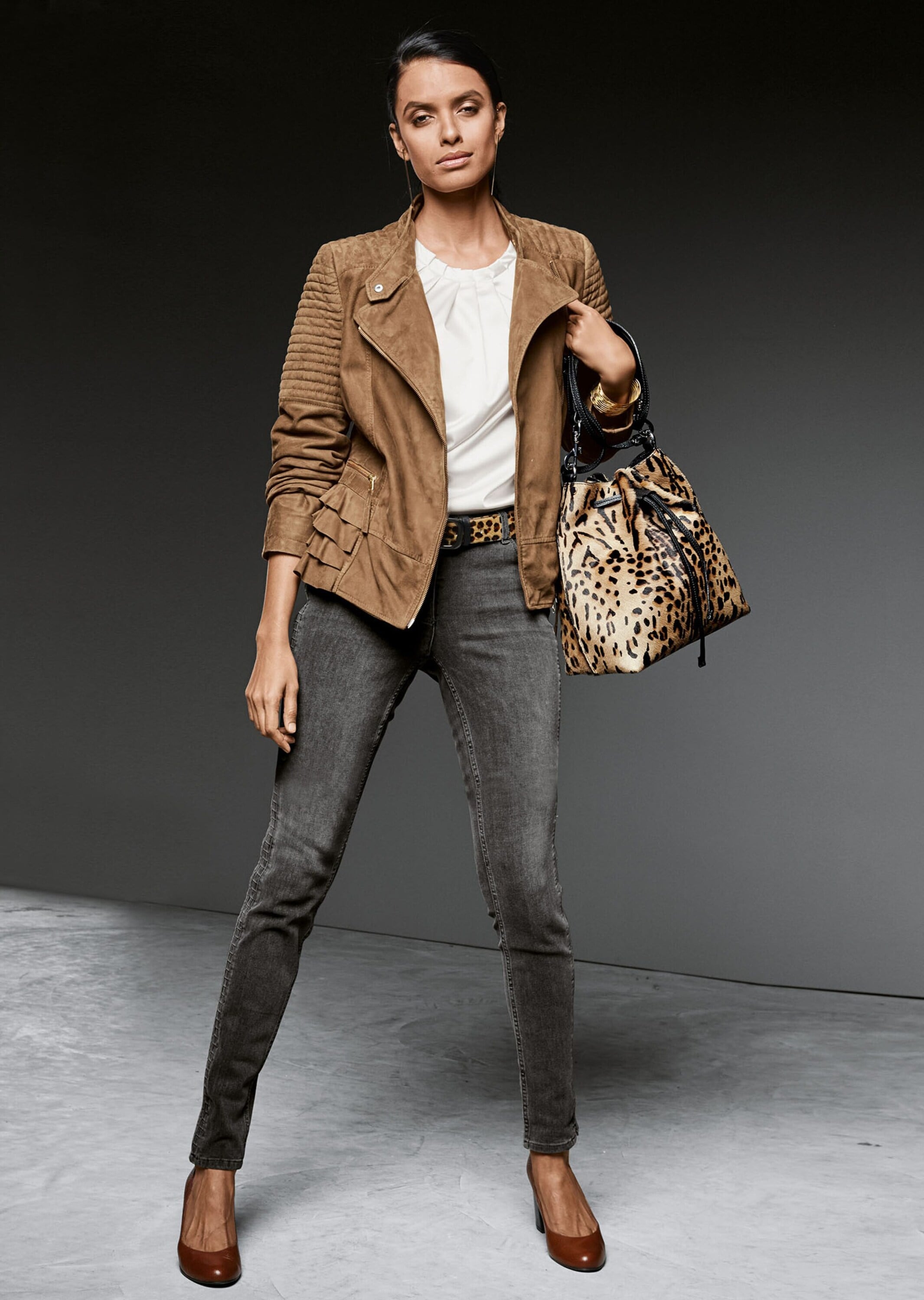 MADELEINE Regular-fit-Jeans »Jeans Enge Jeans mit Raffung«