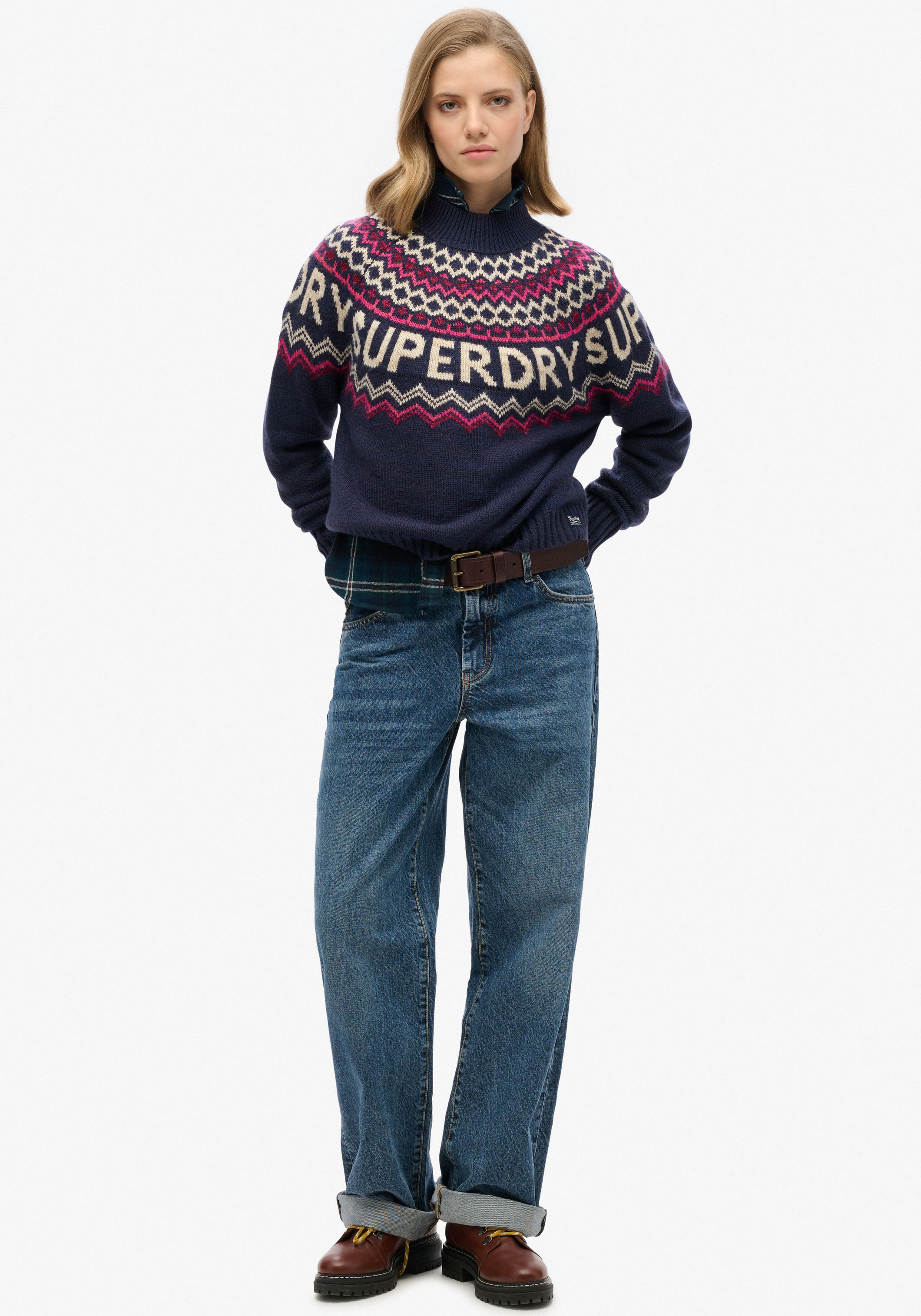 Superdry Strickpullover »FAIRISLE BRANDED JUMPER«