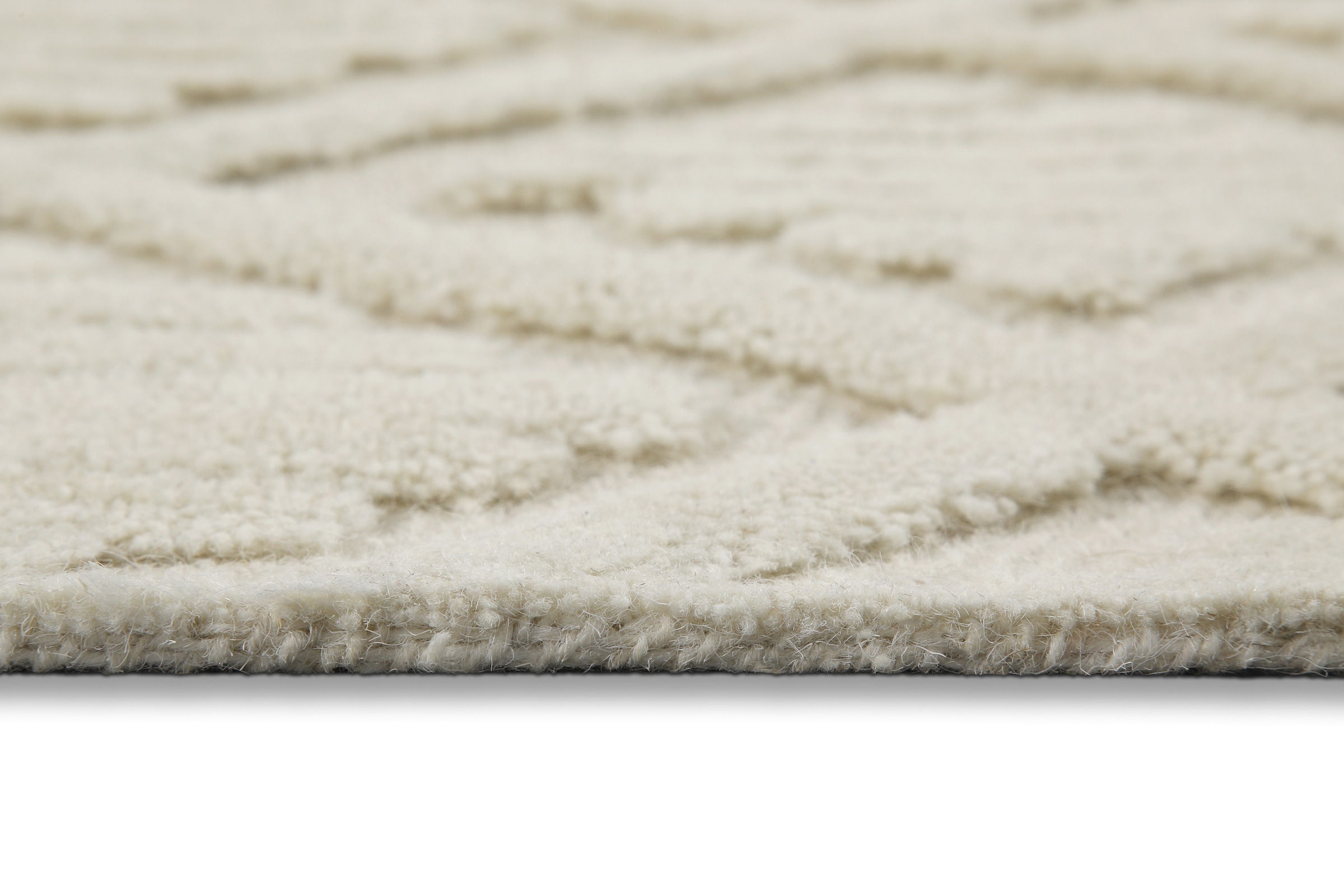 Wecon home Wollteppich »Hamptons SEVENTEEN«, rechteckig, 10 mm Höhe, Läufer, Schurwolle, Kurzflor, Wohnzimmer, Schlafzimmer, elegant, Raute