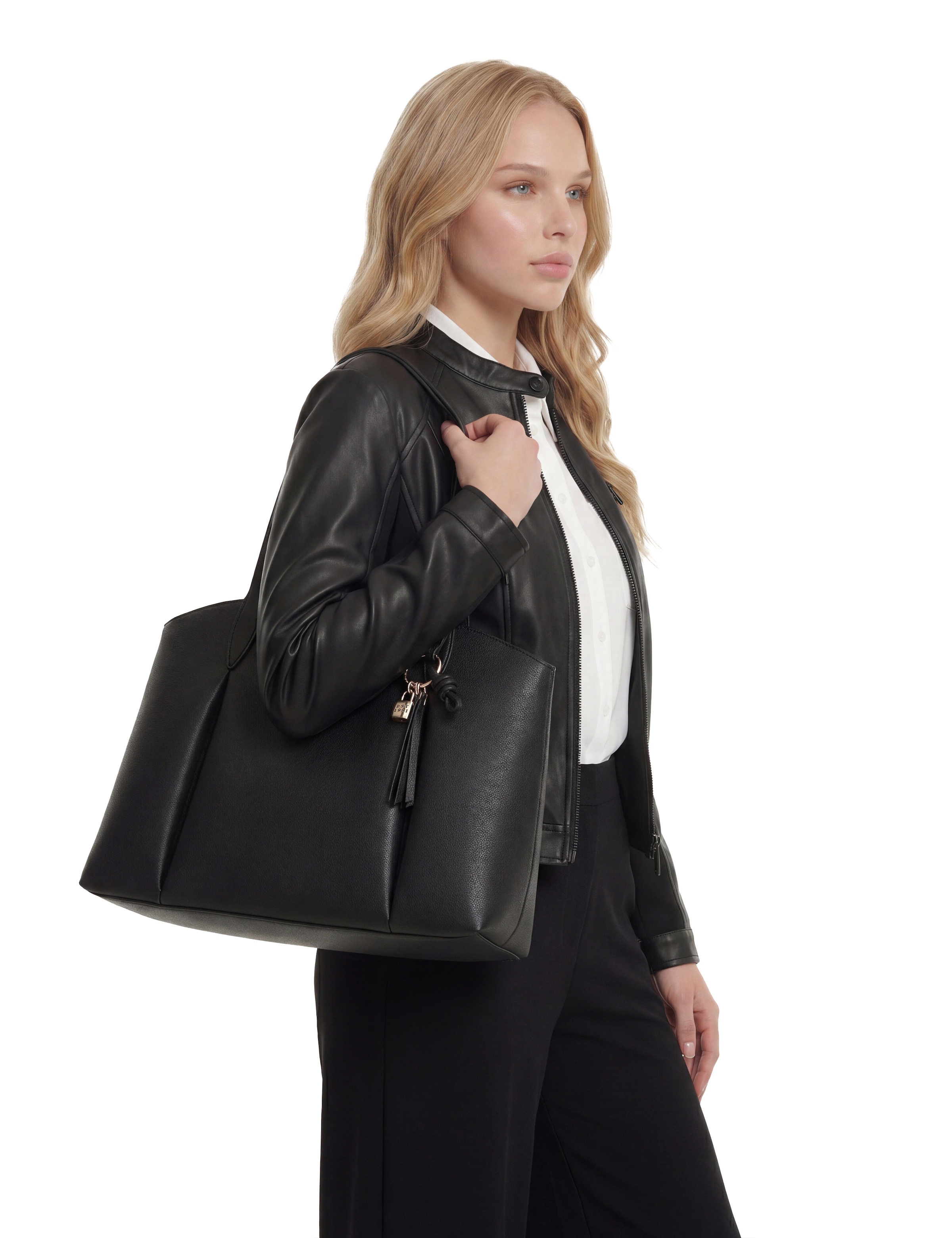 Guess Shopper »MELODY 2 IN 1 TOTE« Damen Handtasche, Schultertasche mit goldfarbener Logo-Applikation