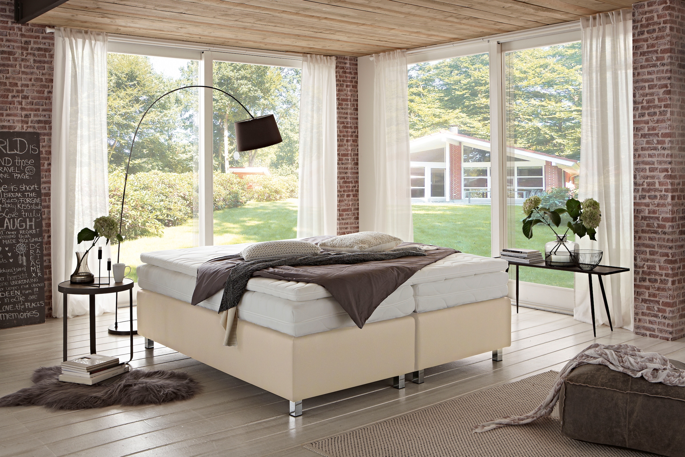 Westfalia Schlafkomfort Boxspringbett »London in den Breiten 160x200, 180x200cm & 200x200cm«, Größe Liegefläche B/L: 160 cm x 200 cm