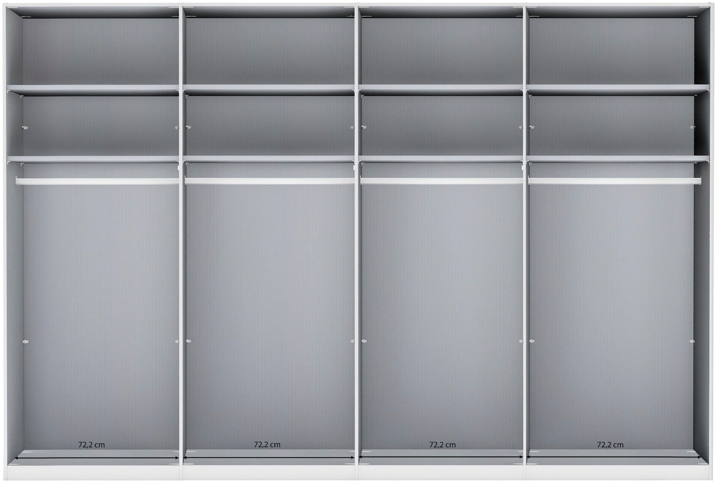 WIEMANN Falttürenschrank »Ohio, Kleiderschrank, Schrank, Garderobe, mit Schubladen, 300 cm« inklusive Einlegeböden & Kleiderstangen, 2 Höhen, MADE IN GERMANY,  inklusive Tür und Schubkastendämpfung, hochwertige Glasfront