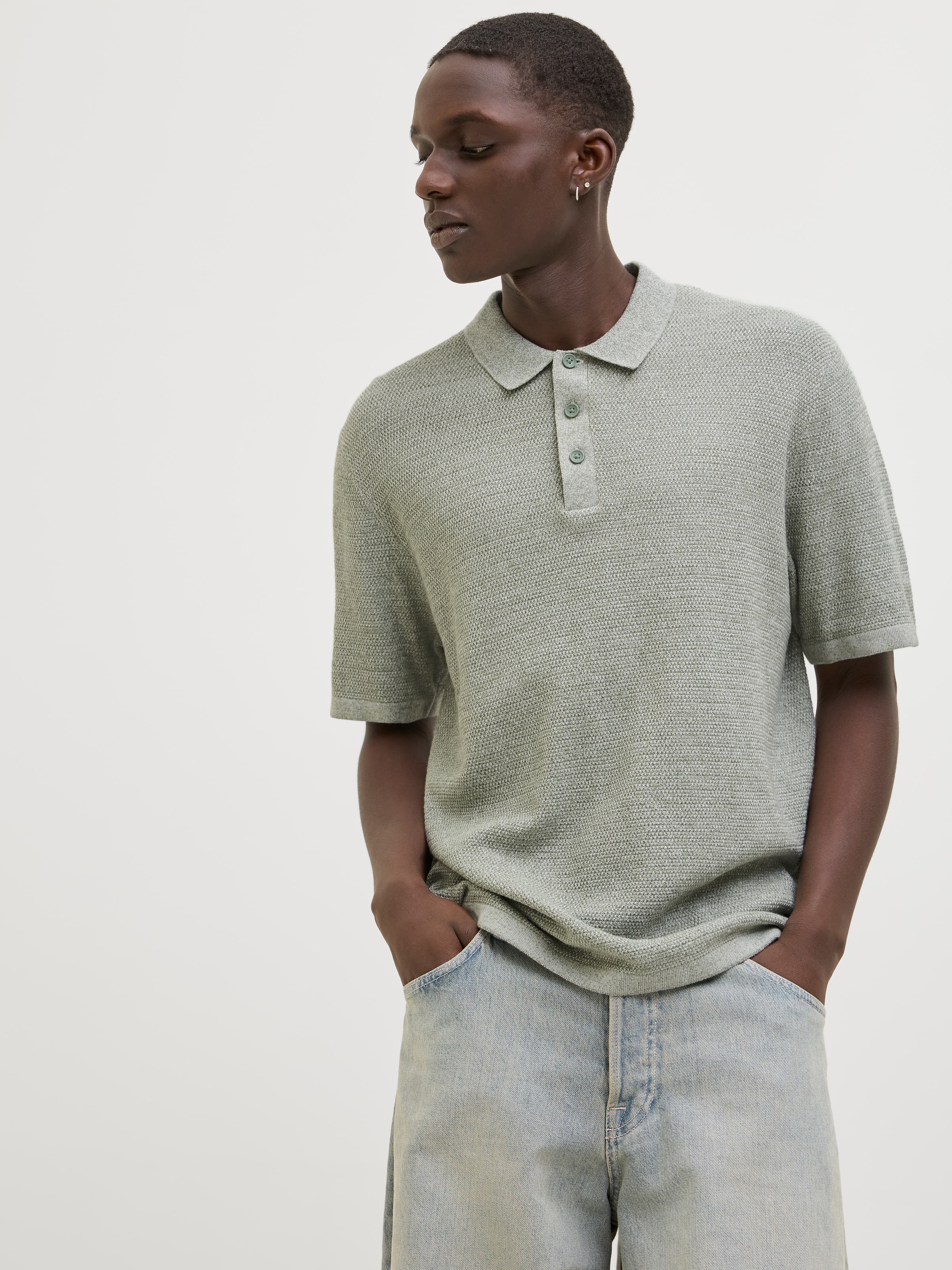 Jack & Jones Kurzarmpullover »JJEGEORGE KNIT POLO SS SN«, mit Polo Kragen