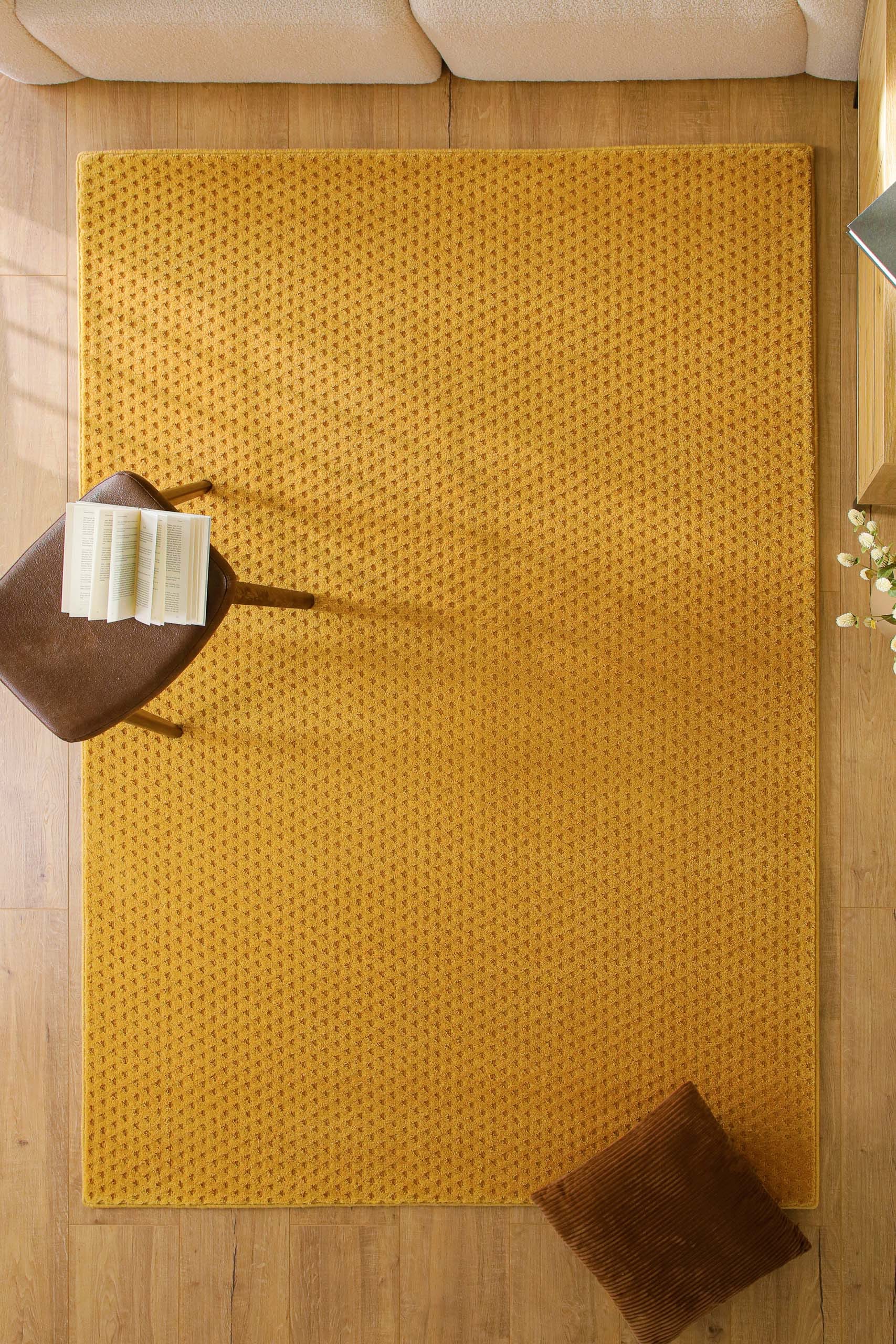 Wecon home Teppich »Castello THREE« rechteckig 7 mm Höhe Schurwolle, Kurzflor mit Hoch-Tief-Effekt, Wohnzimmer, Punktmuster