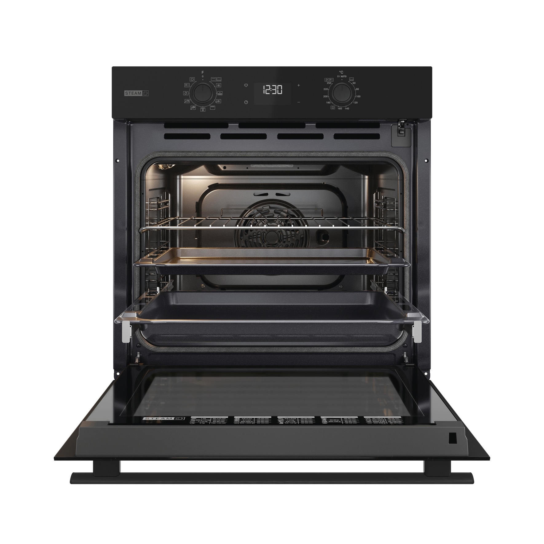 BAUKNECHT Backofen-Set »BAKO 820 Pyro Steam« mit 1-fach-Teleskopauszug FlexiClean - zwei mühelose Reinigungsfunktionen (Pyrolyse & Hydrolyse) je nach Bedarf Set, 2 Stk. tlg. GentleSteam - für ein saftiges Inneres und ein knuspriges Äußeres