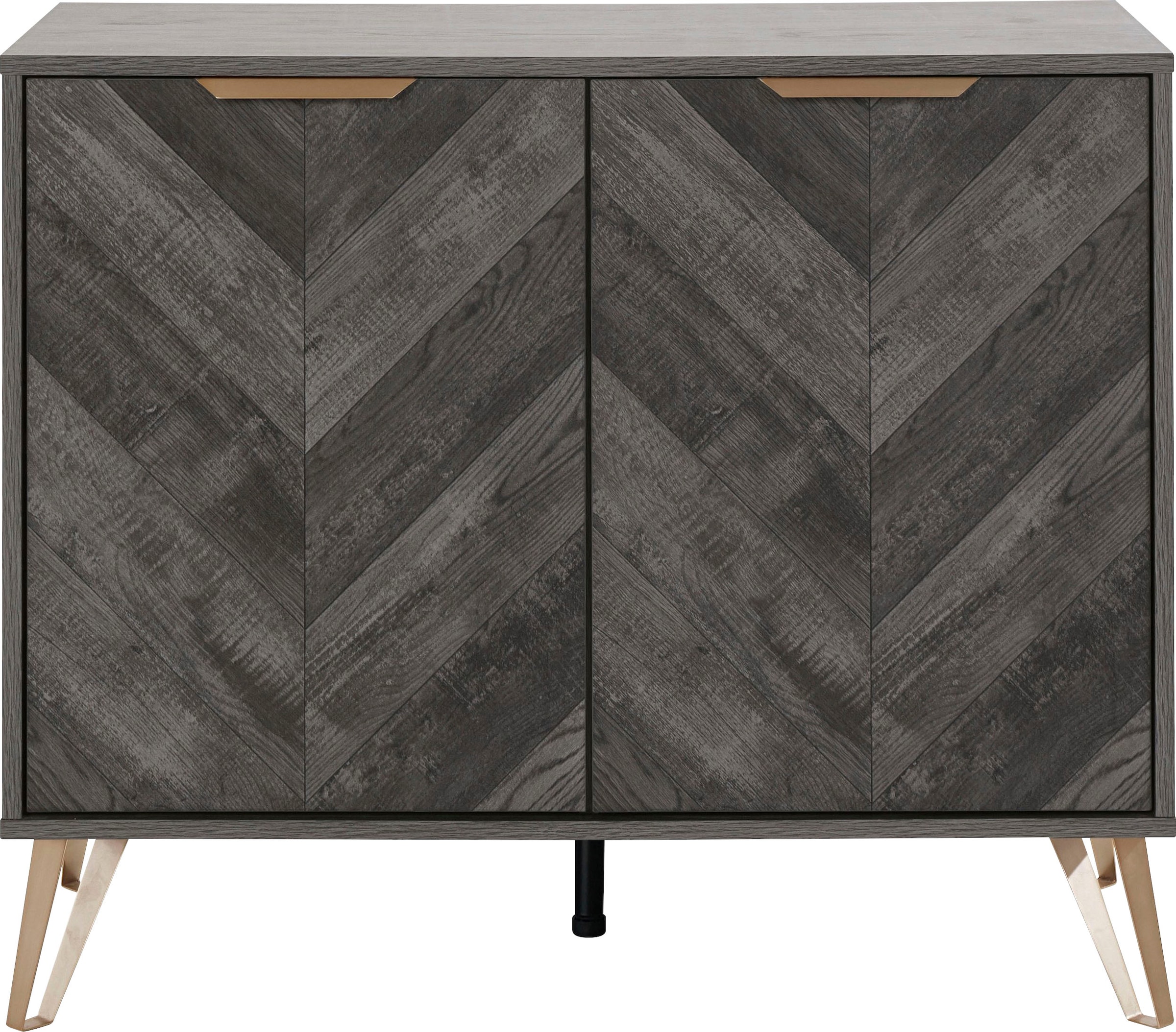 Leonique Sideboard »Nanterie«, aus edler Holzoptik, mit exklusivem Fischgrätenmuster, Breite 90 cm