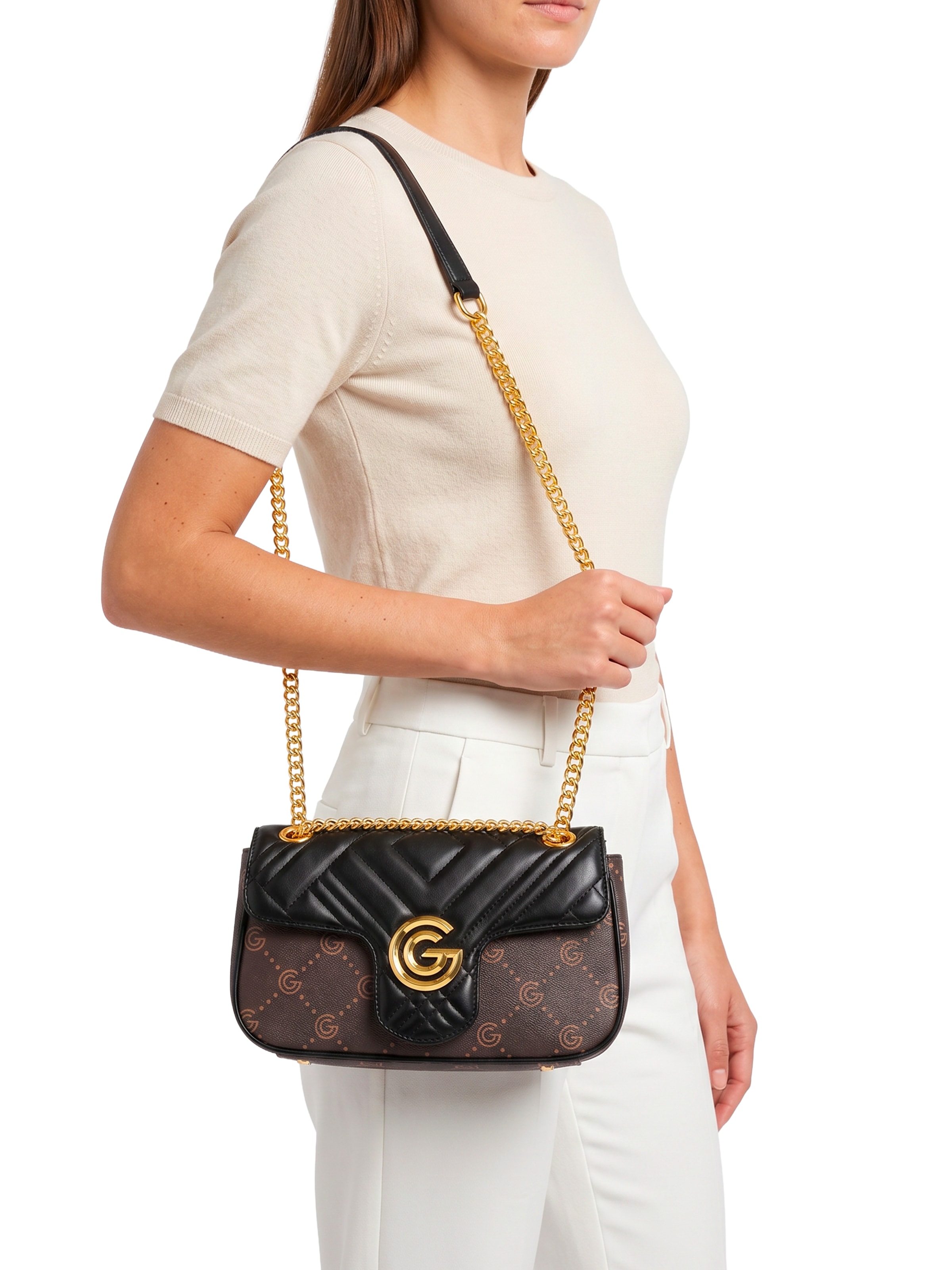 GABRIELLA G By Gabriella Gucci Umhängetasche »CINDY« Damen Umhängetasche, Handtasche, Tragetasche mit Logoverzierung