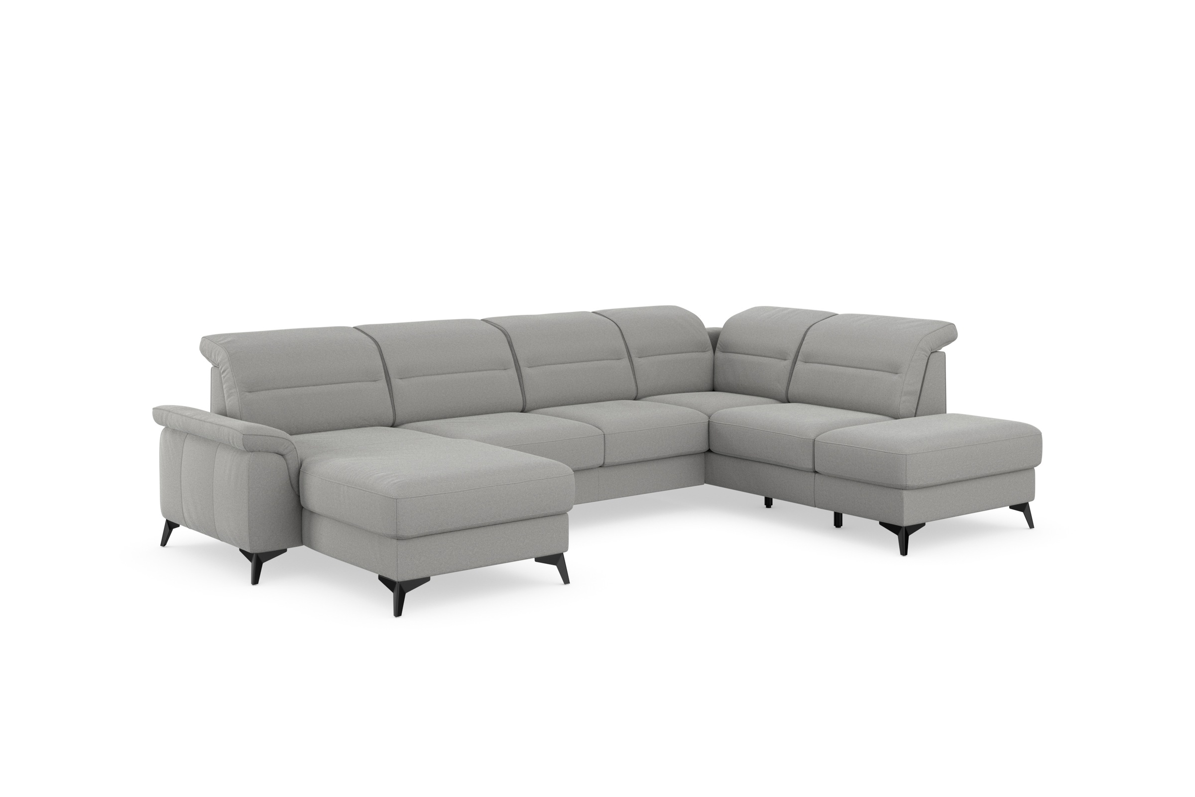 sit&more Wohnlandschaft »Sinatra U-Form«, optional mit Kopfteilverstellung und Armteilfunktion, Metallfüße