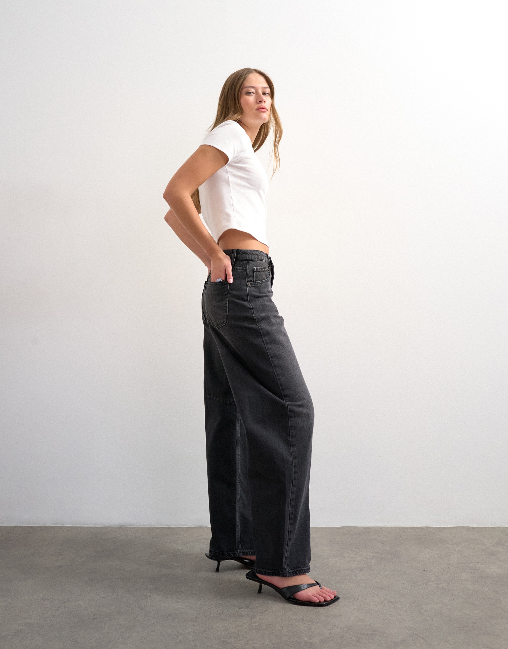 TOPSHOP Weite Jeans »TSBARREL HR DENIM JEANS BLW NOOS« Baumwolle, barrel fit, high waist