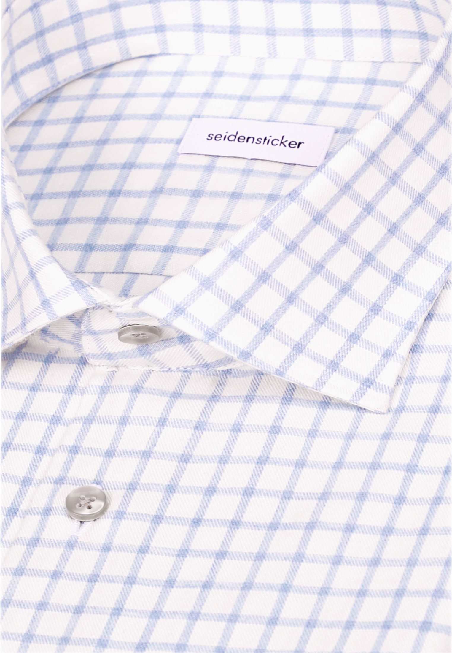 seidensticker Flanellhemd »Schwarze Rose« Slim 1/1 Kentkragen Karo