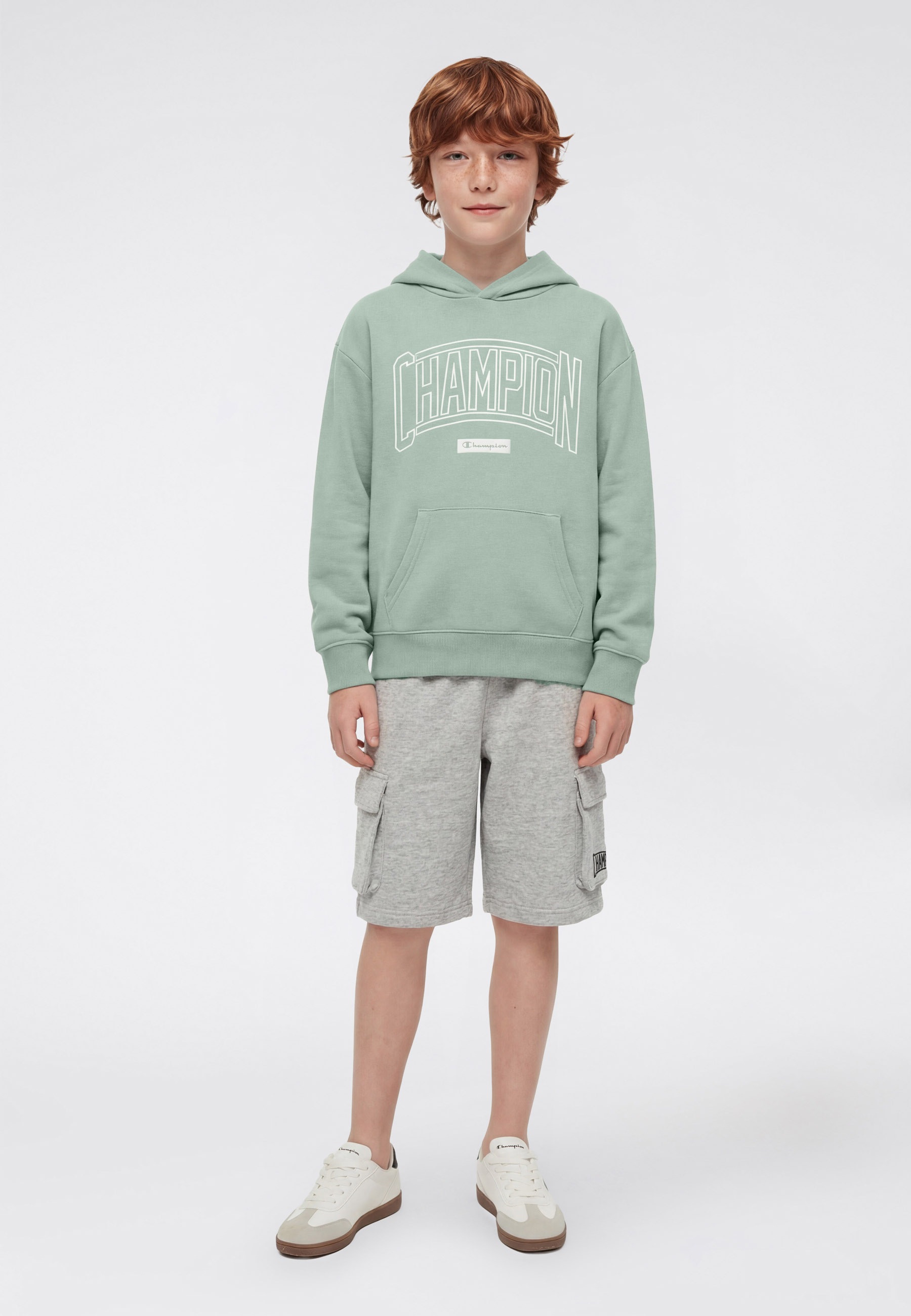 Champion Kapuzensweatshirt »COLLEGE Terry Hoodie Large Logo«, für Kinder, mit Kapuze, sportlicher Stil, weiches Material
