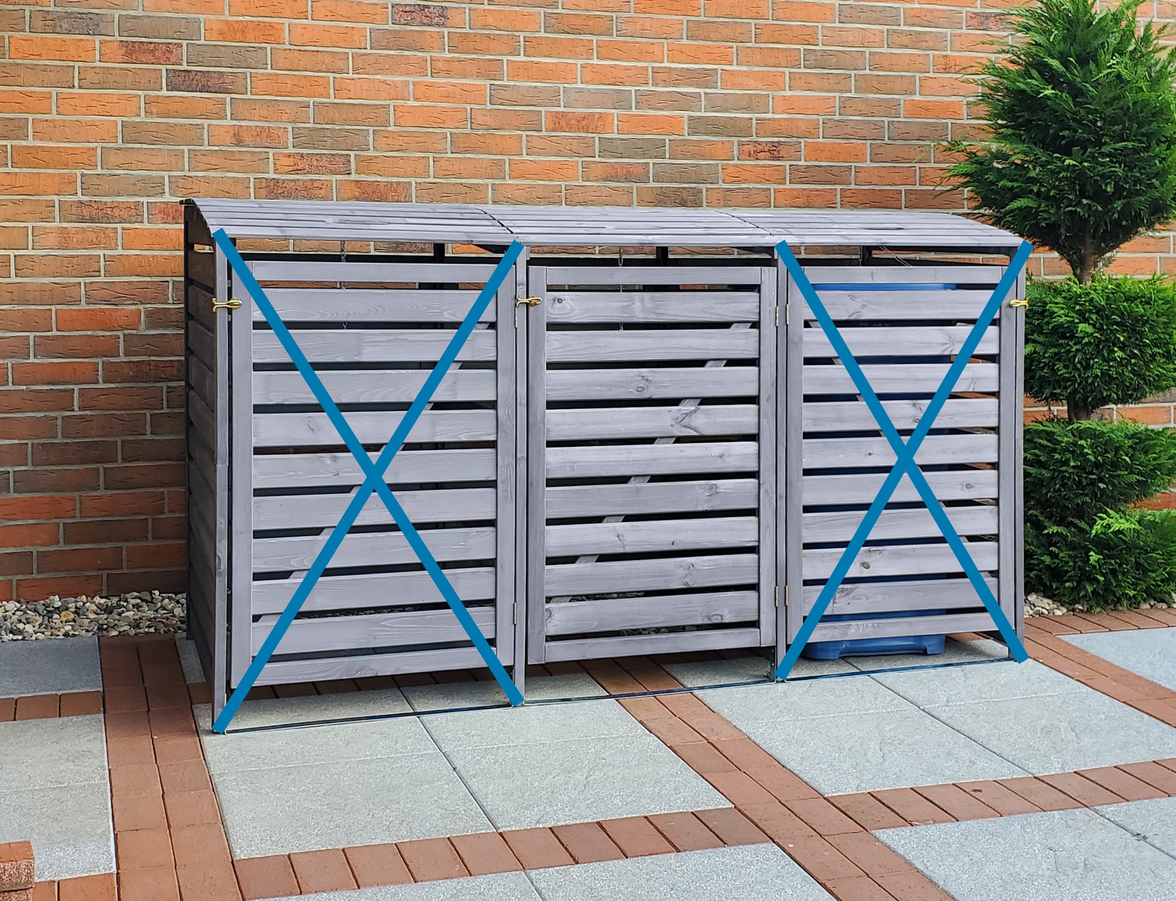 promadino Mülltonnenbox »Erweiterungsset für Vario III, aus Massivholz« passend für alle Tonnen bis 240 Liter