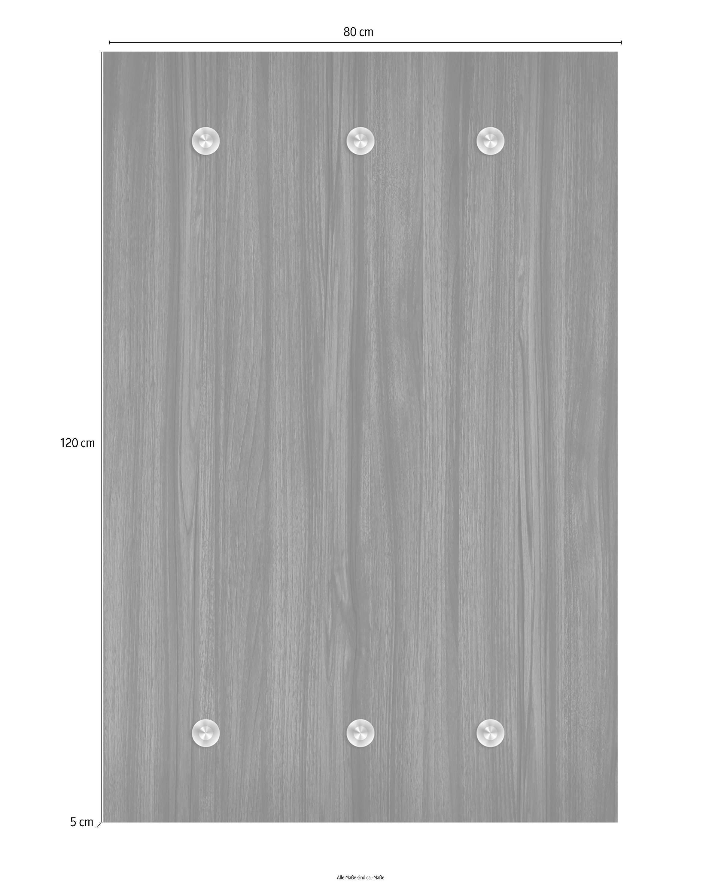queence Garderobenleiste »Holzoptik«, mit 6 Haken, 80 x 120 cm