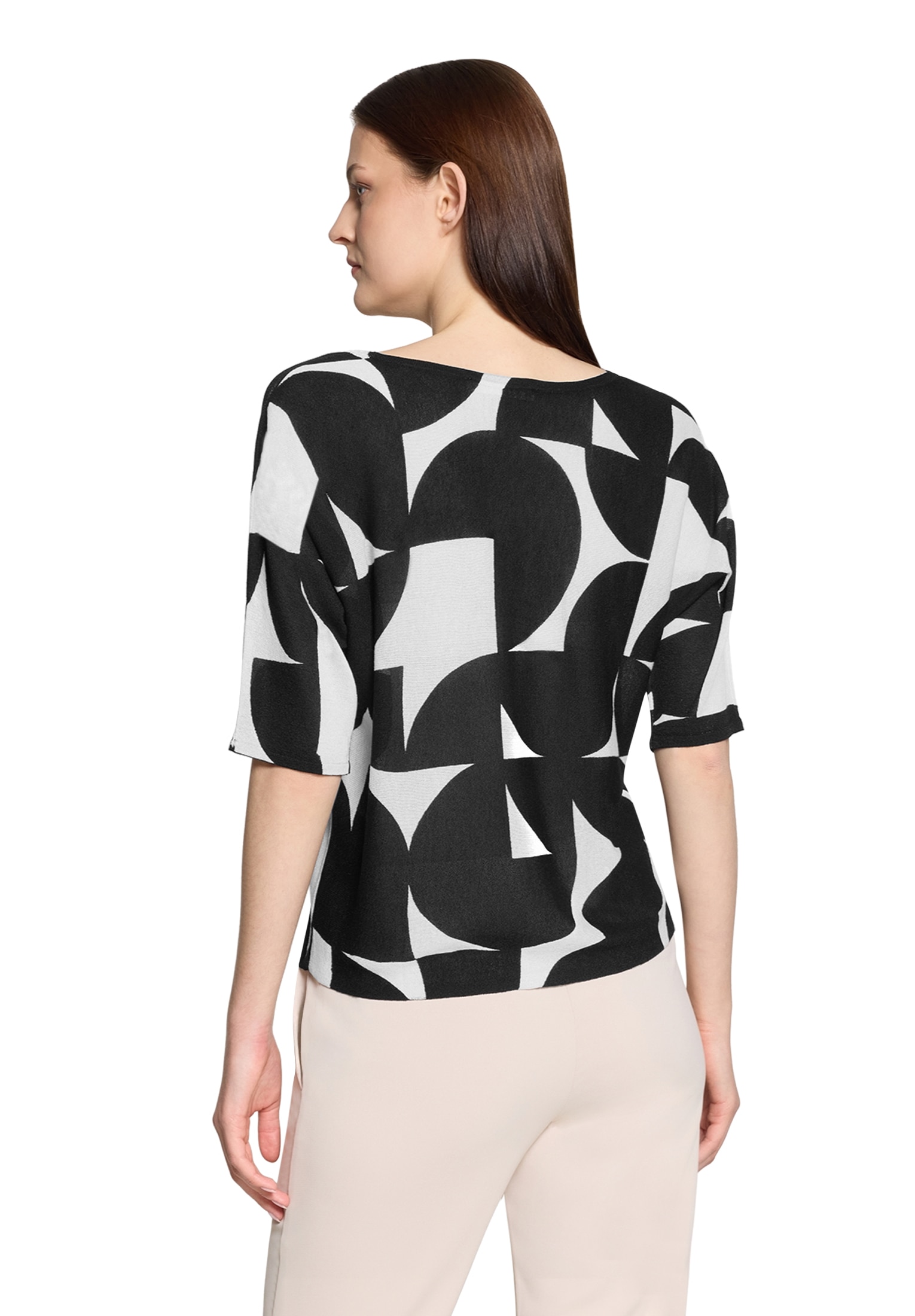Betty&Co Rundhalspullover »Feinstrickpullover mit Print«