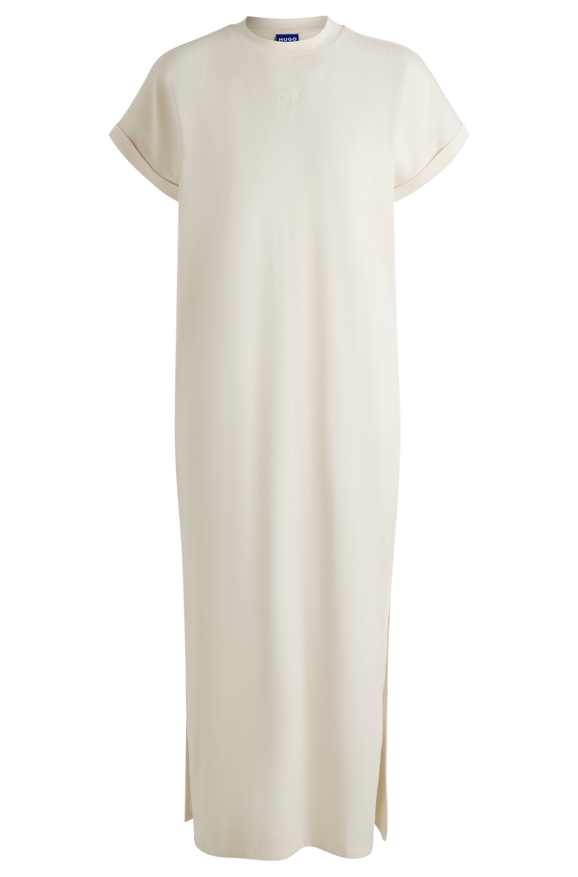 HUGO Blue Jerseykleid »Nalle_B«, mit Logostickerei Jersey Oversized mit Schlitz