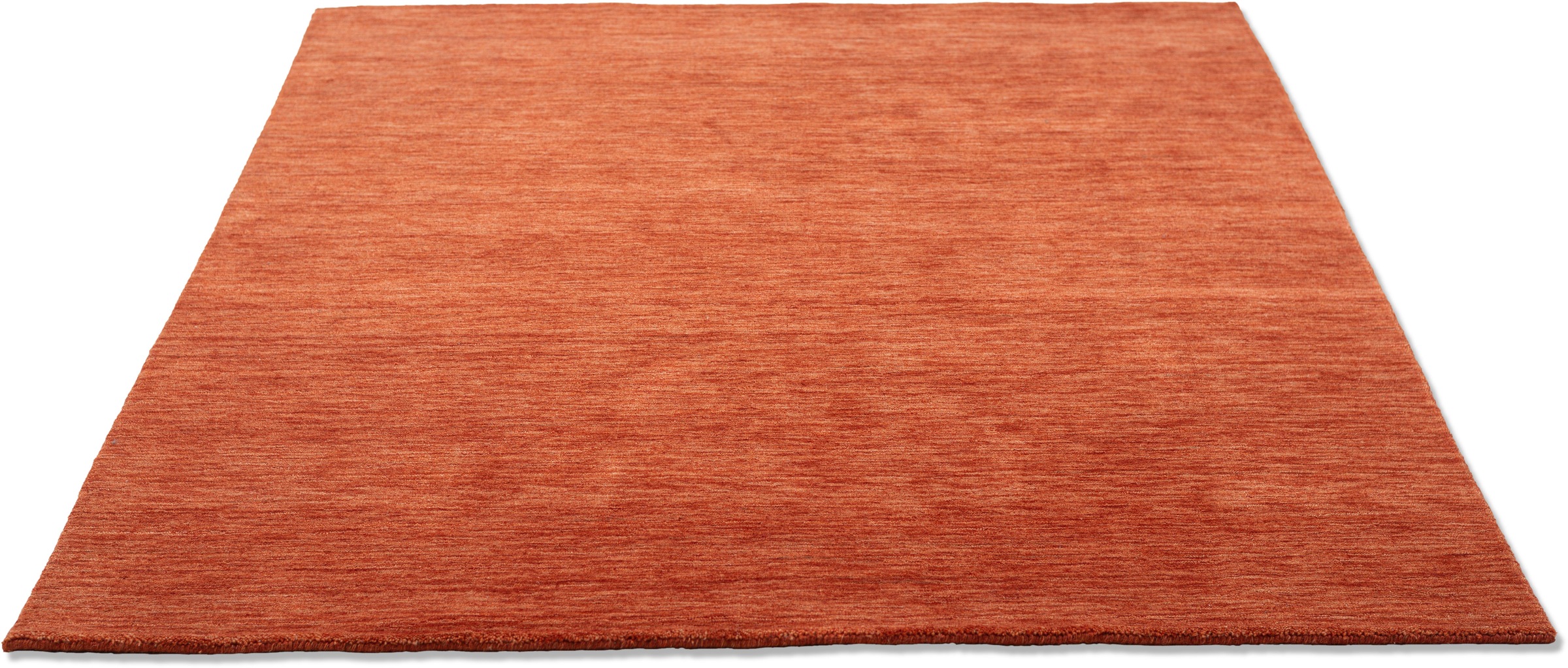 THEKO Wollteppich »Holi«, rechteckig, 13 mm Höhe, Handweb Teppich, Kurzflor, Uni Farben, leicht meliert, reine Wolle, handgewebt mit Knüpfoptik, ideal im Wohnzimmer & Schlafzimmer