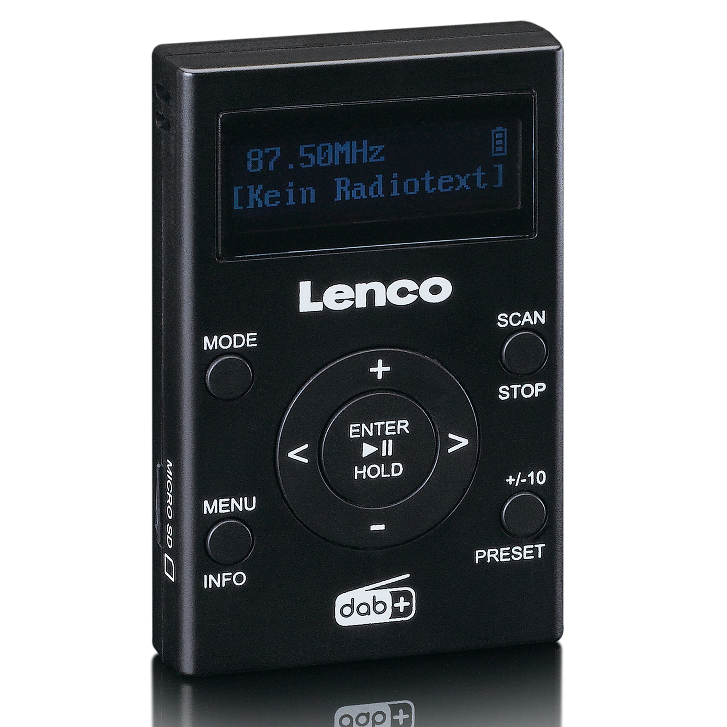 Lenco Digitalradio (DAB+) »PDR-011BK«, (Digitalradio (DAB+)-FM-Tuner mit RDS)