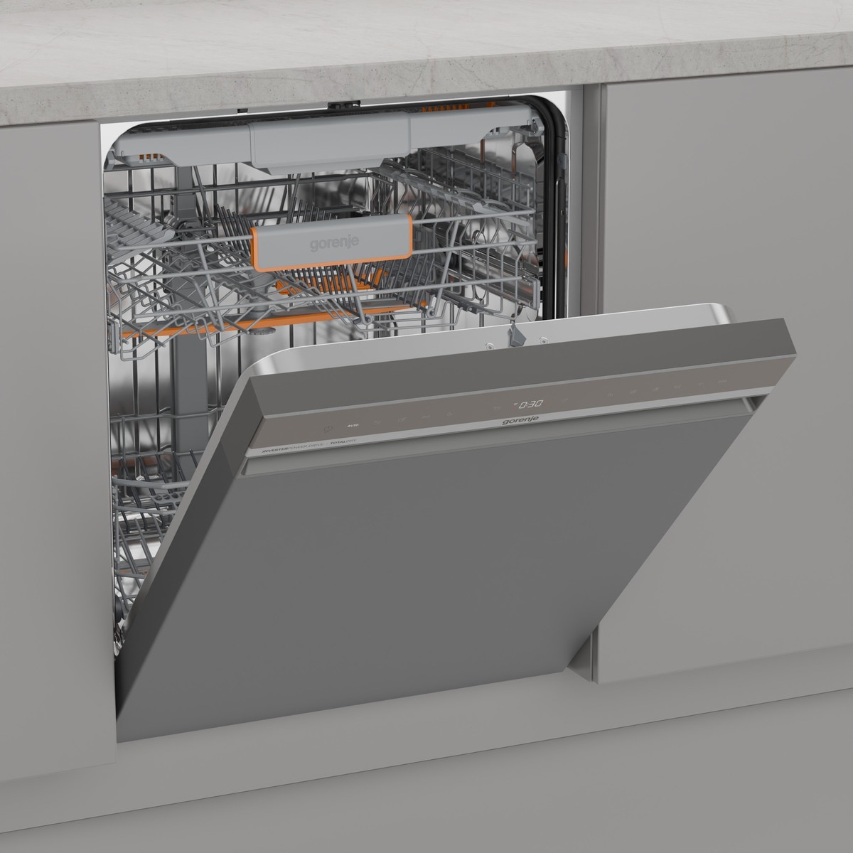 GORENJE Unterbaugeschirrspüler »GU663C95X« 9,4 l 16 tlg. Maßgedecke 16 Maßgedecke, auto. Türöffnung, Besteckschublade