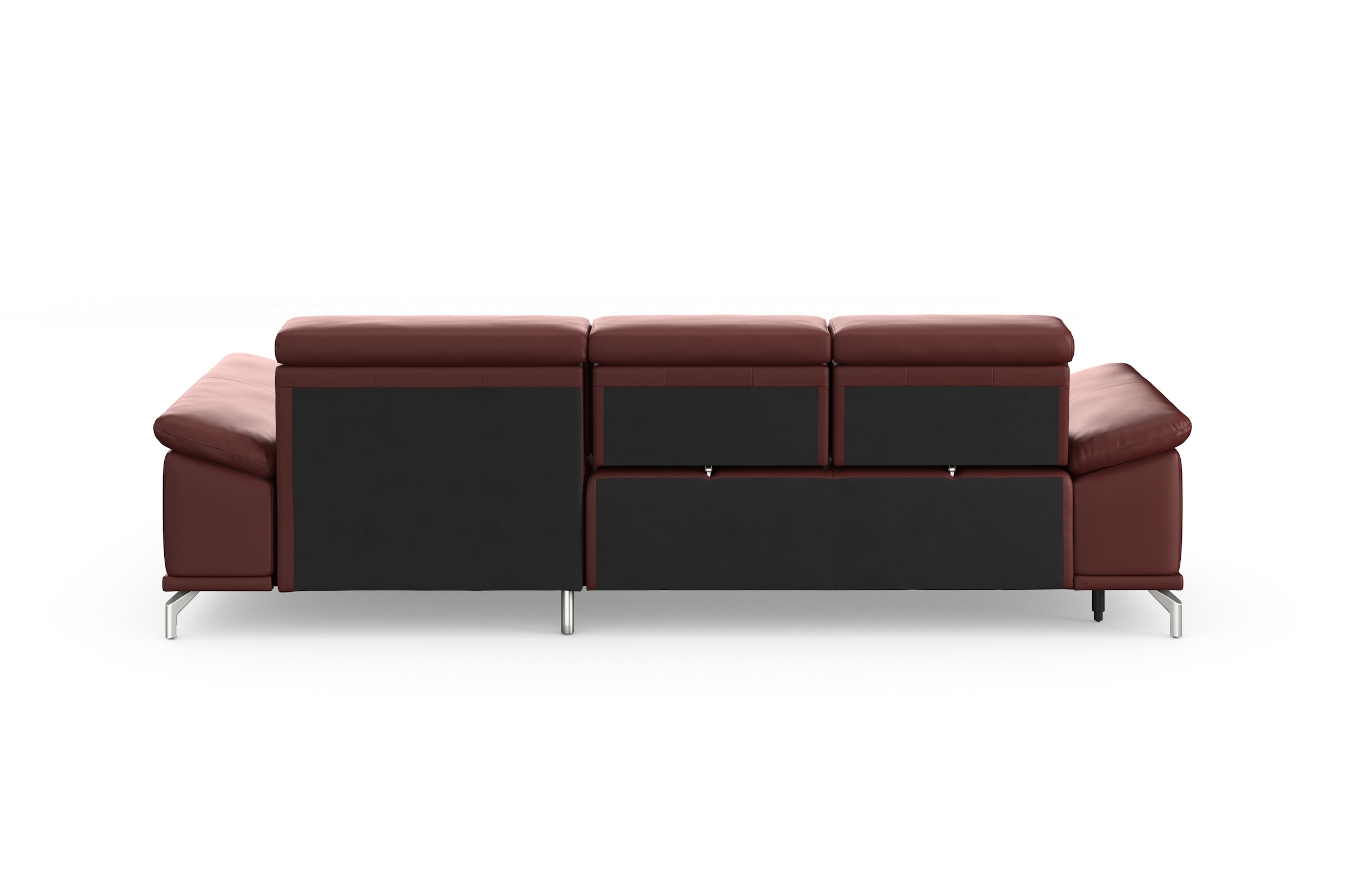 sit&more Ecksofa »Cabrio L-Form, mit Sitztiefenverstellung, Arm- und Kopfteilverstellung«, 2 Nierenkissen, Federkern, optional Bettfunktion und Stauraum