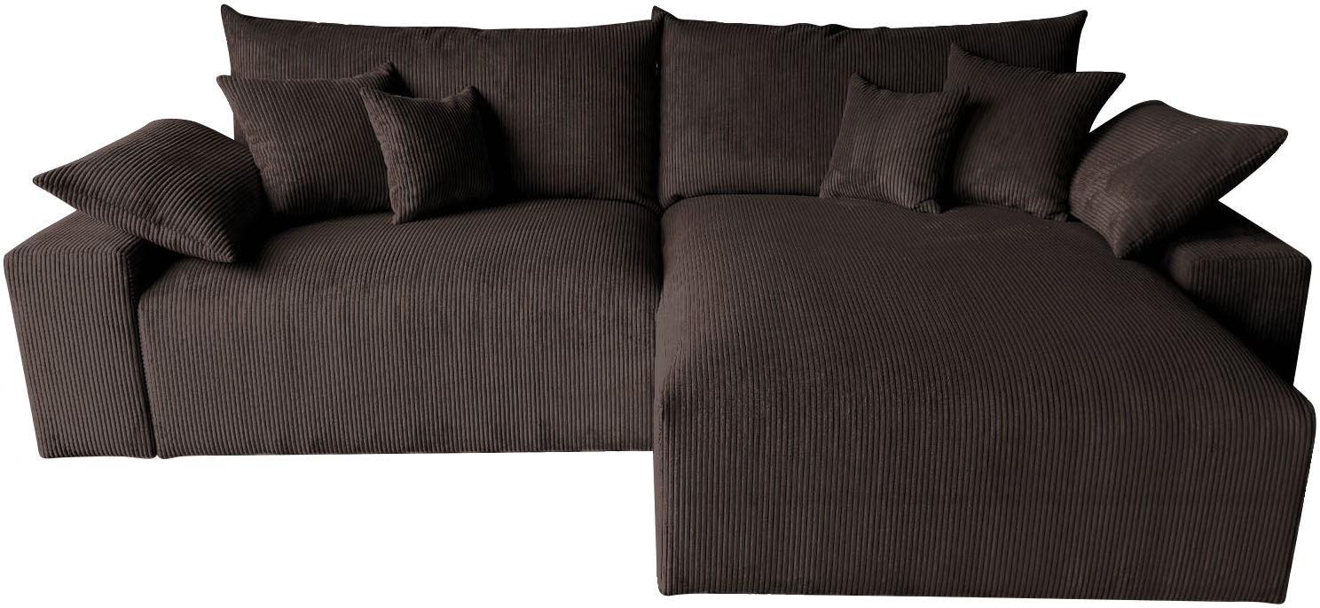 COLLECTION AB Ecksofa Mega-Sofa wahlweise in Cord oder Bouclé, mit Federkern & 6 Zierkissen