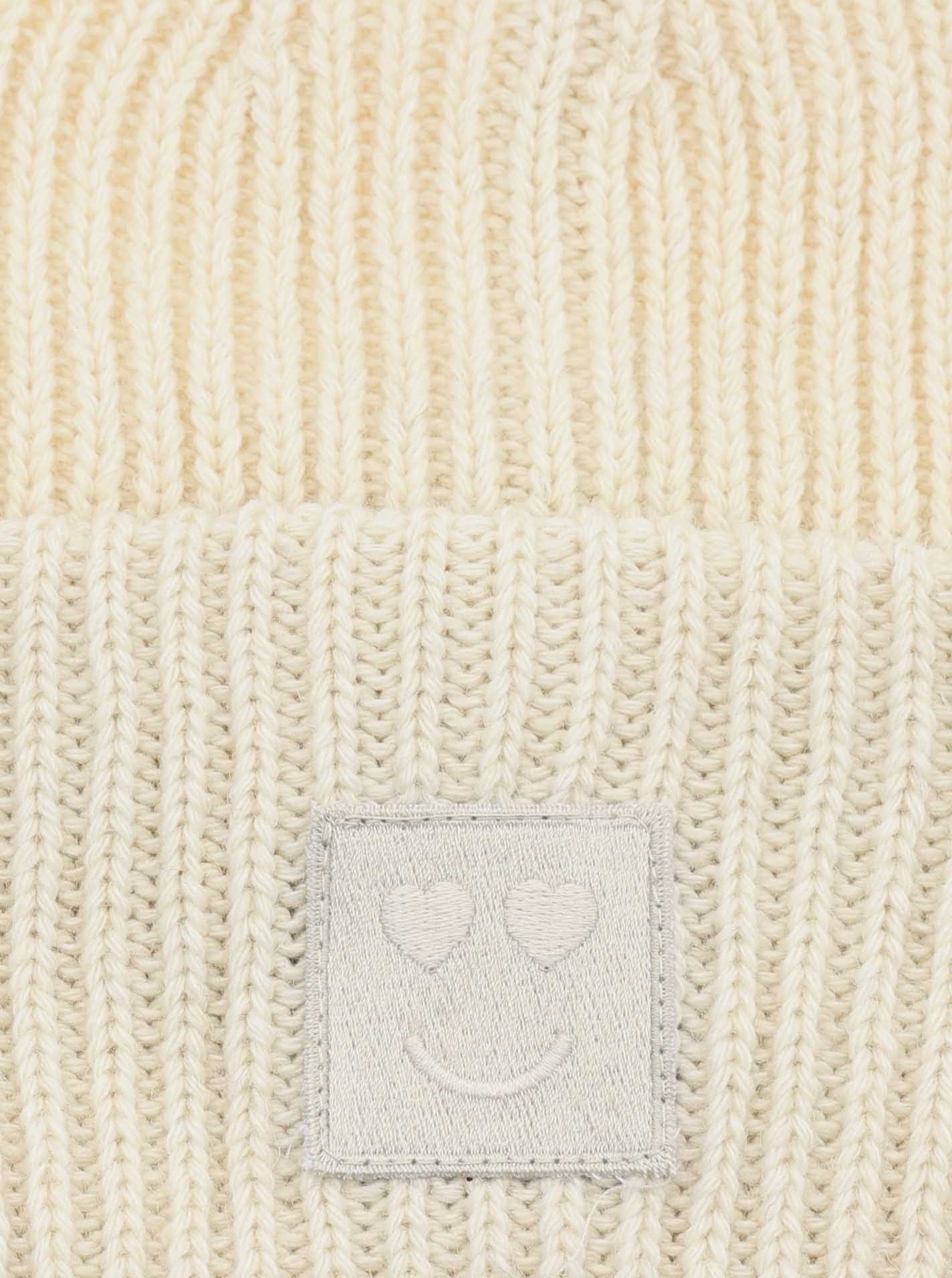 Zwillingsherz Strickmütze »Smile« Grobstrick, Smile Patch