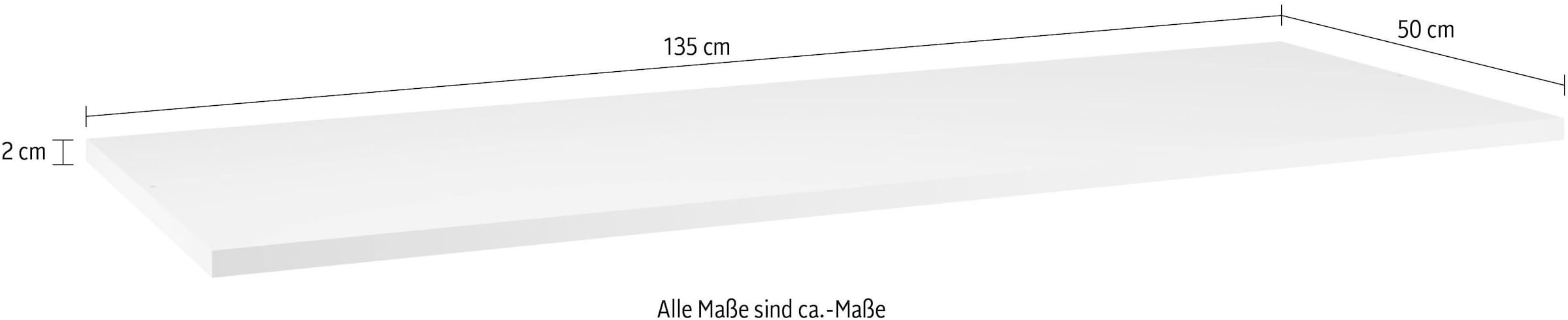 Home affaire Einlegeboden »Malmo Weiß (1St), Zubehör für Schwebetürenschrank,« Breite 135,2 cm, Tiefe 50 cm, Höhe 2,2 cm