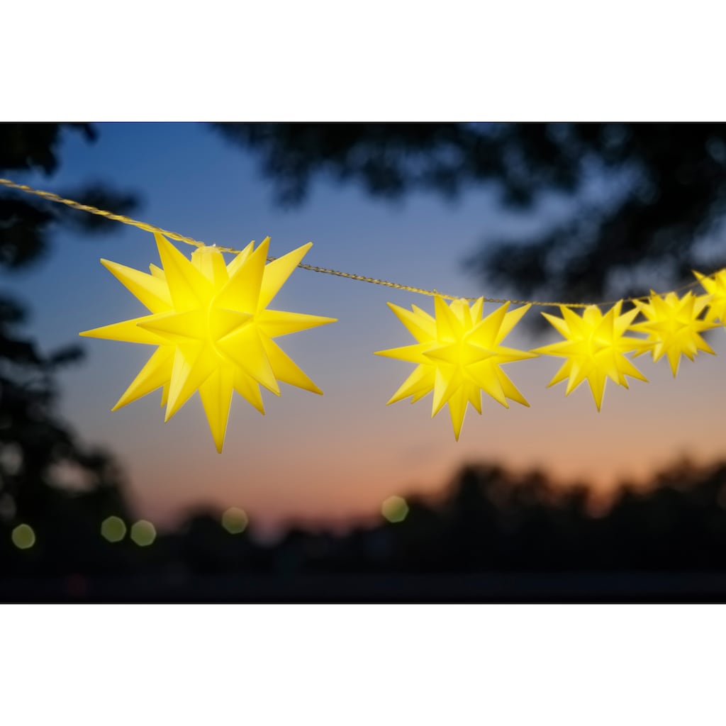 IC Winterworld LED-Lichterkette »Weihnachtsdeko aussen«, 10 St.-flammig, Sterne mit 19 Spitzen, ca. 12 cm groß