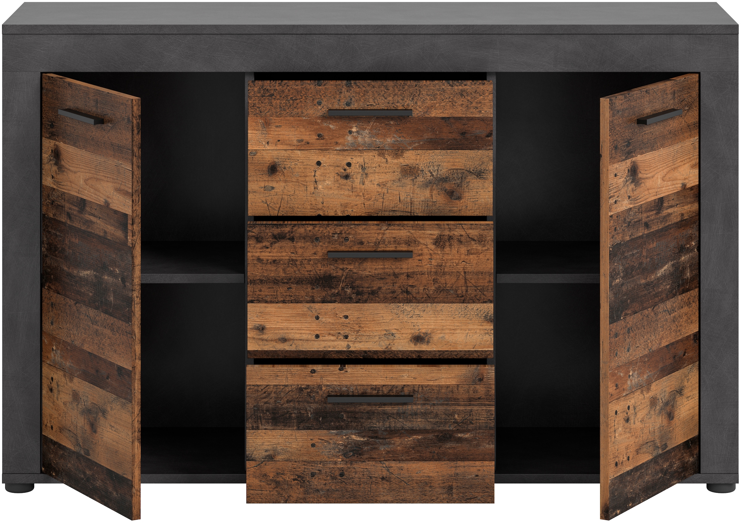 INOSIGN Sideboard »Aosta, Breite 125 cm, in verschiedenen Farbausführungen«, mit 2 Türen und 3 Schubkästen, Wohnzimmer, Kommode, Schrank