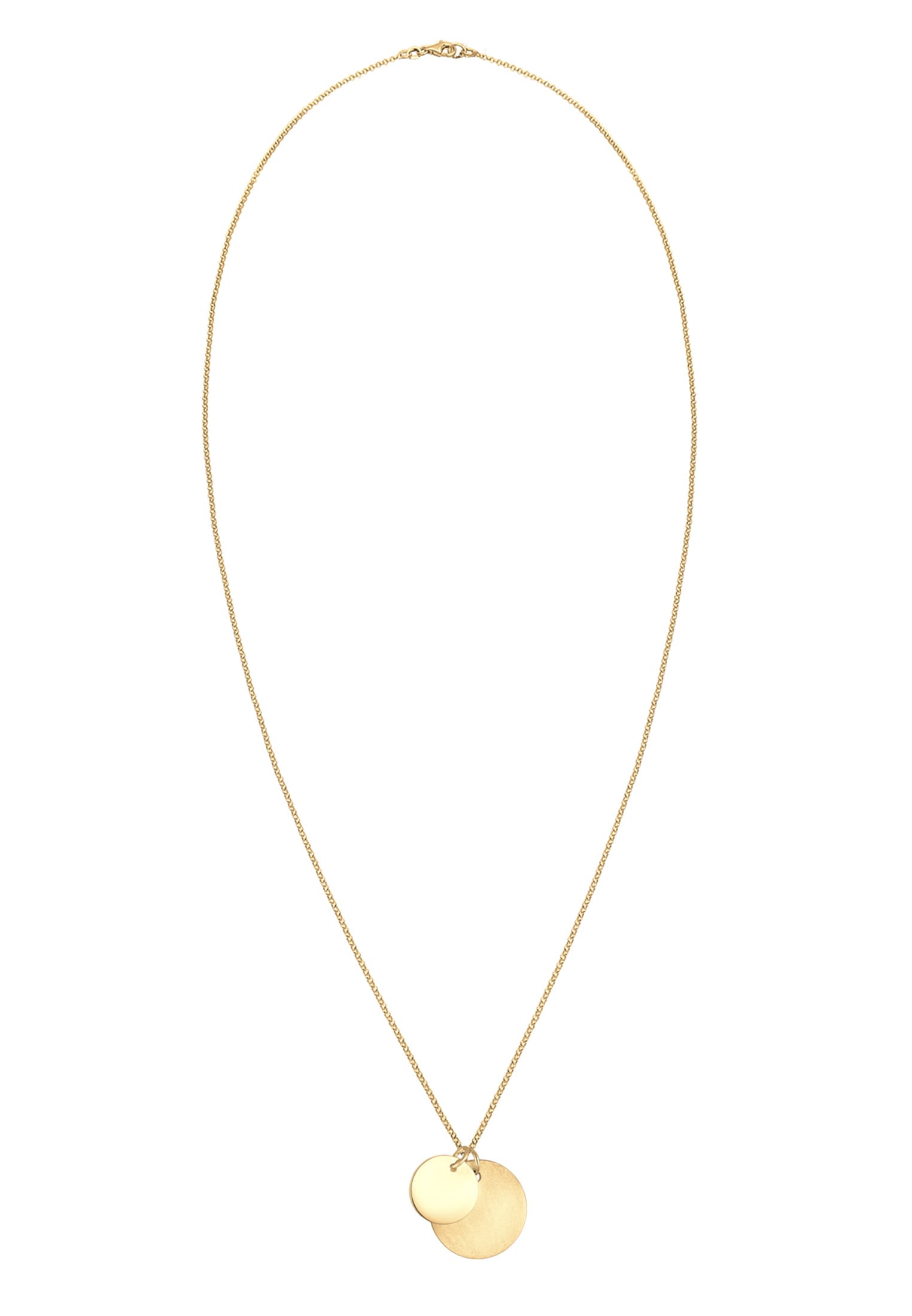 Elli Lange Kette »Halskette Duo Erbskette Plättchen Kreis Brushed 925 Silber«