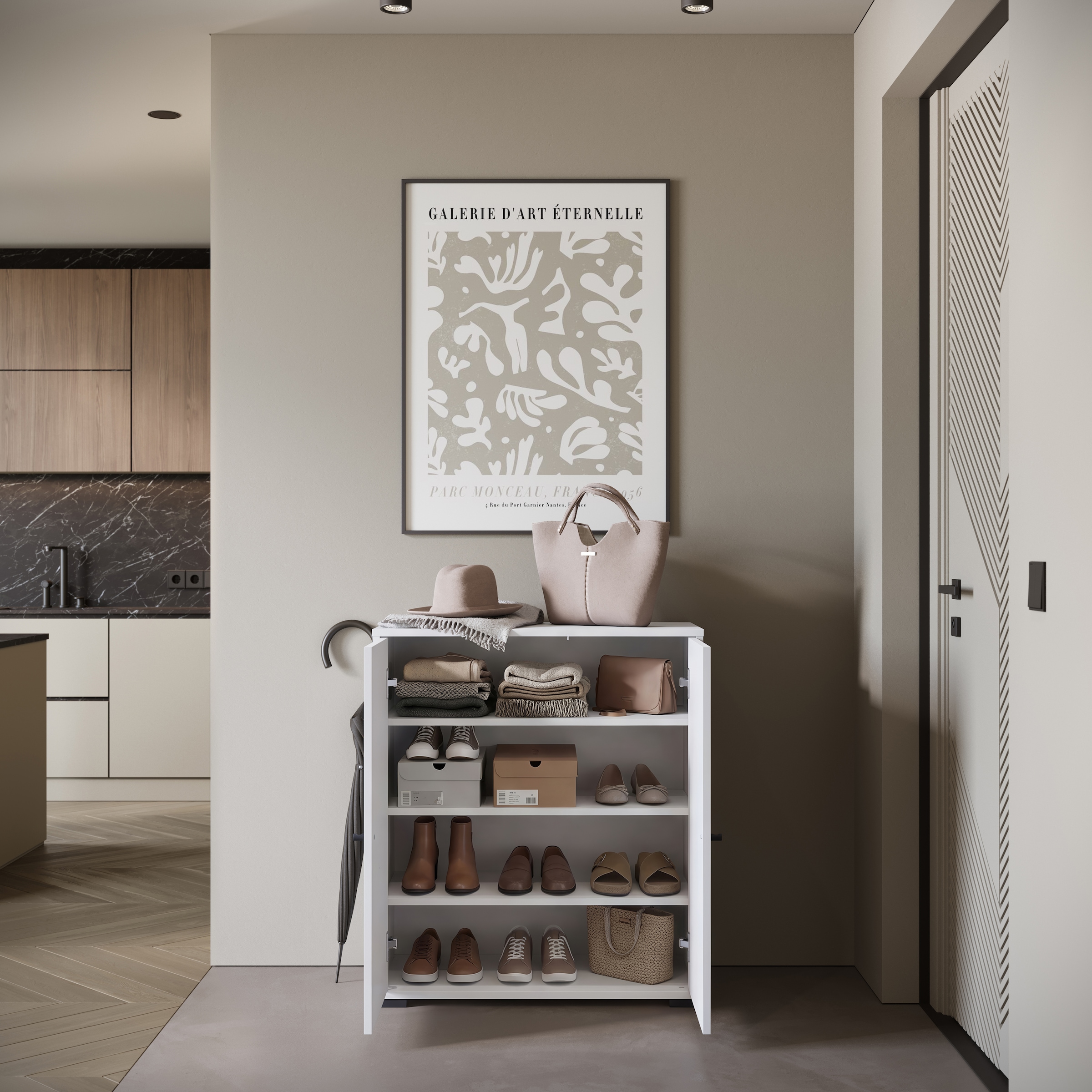 Home affaire Schuhschrank »Schuhkommode Dino« 1 Stk. tlg. Stauraum mit 2 Türen und verstellbaren Einlegeböden, Breite 70 cm