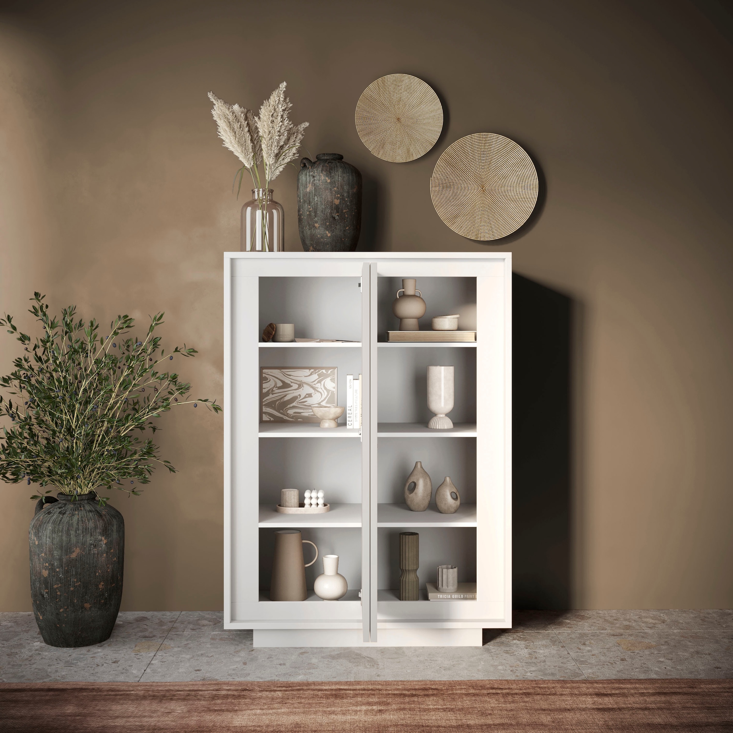 Home affaire Highboard »Sky, B/H 106/171 cm, Stauraumschrank/Hochkommode, 2 Türen« Softclosing, Korpus & Front 22 mm stark, Rahmen-Optik