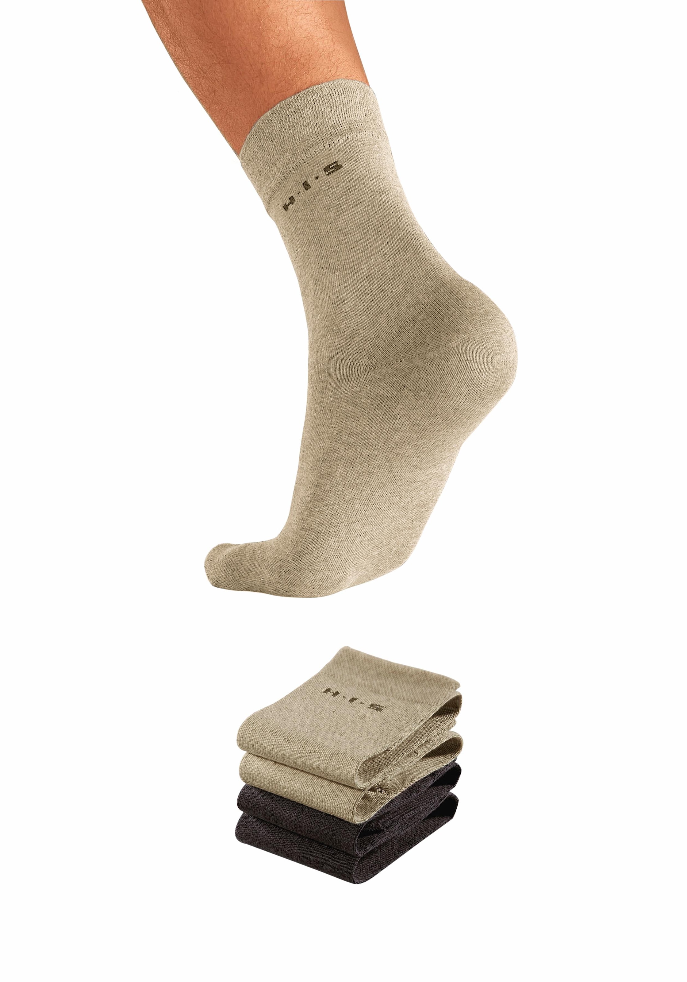 H.I.S Socken, Bündchen druckfreiem online mit Paar), (4 bestellen OTTO bei