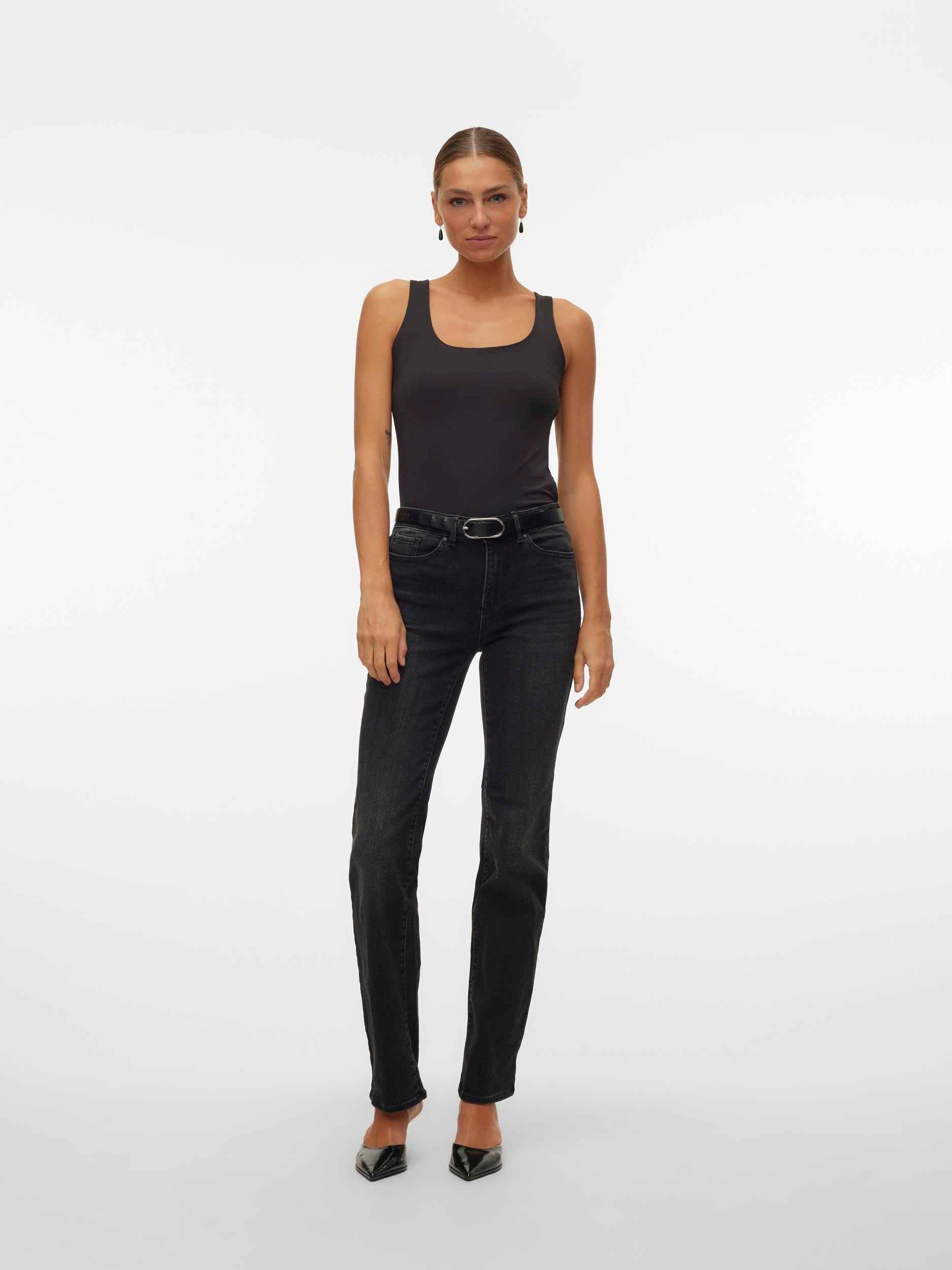 Vero Moda Shirttop »VMMILLION SL SQUARE TOP 2-WAY JRS NOOS« Materialmix, regular fit