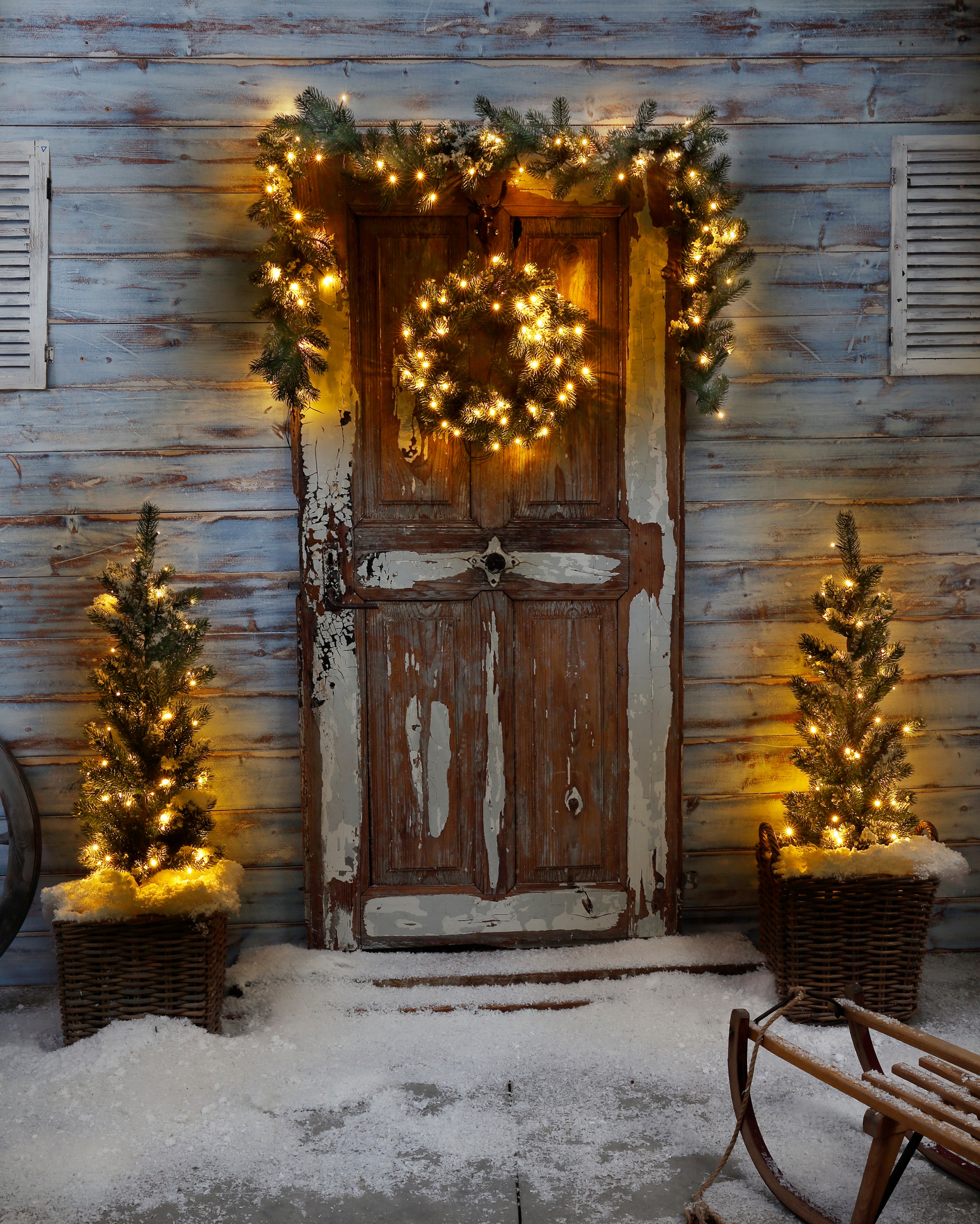 my home LED Baum »Bennet«, 4-teiliges Weihnachts-Set, mit Girlande und  Dekokranz online bei OTTO