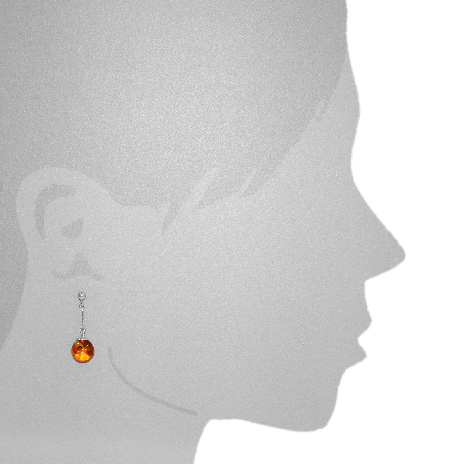 OSTSEE-SCHMUCK Paar Ohrhänger »- Kugel 8 mm - Silber 925/000 - Bernstein«