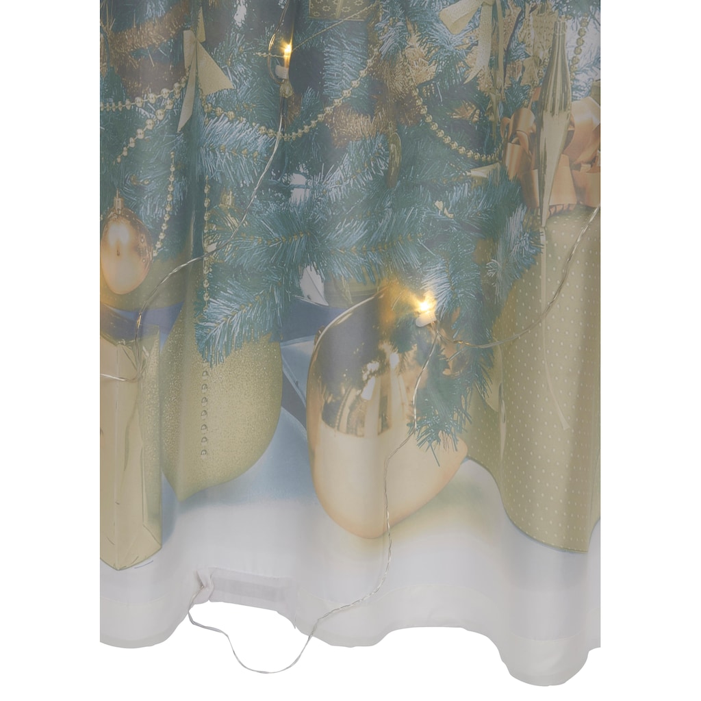 my home Vorhang »Xmas Tree W/LED«, (1 St.), Blickdicht, Tannenbaum, weihnachtlich, HxB: 230x140, 15 LED-Lichter