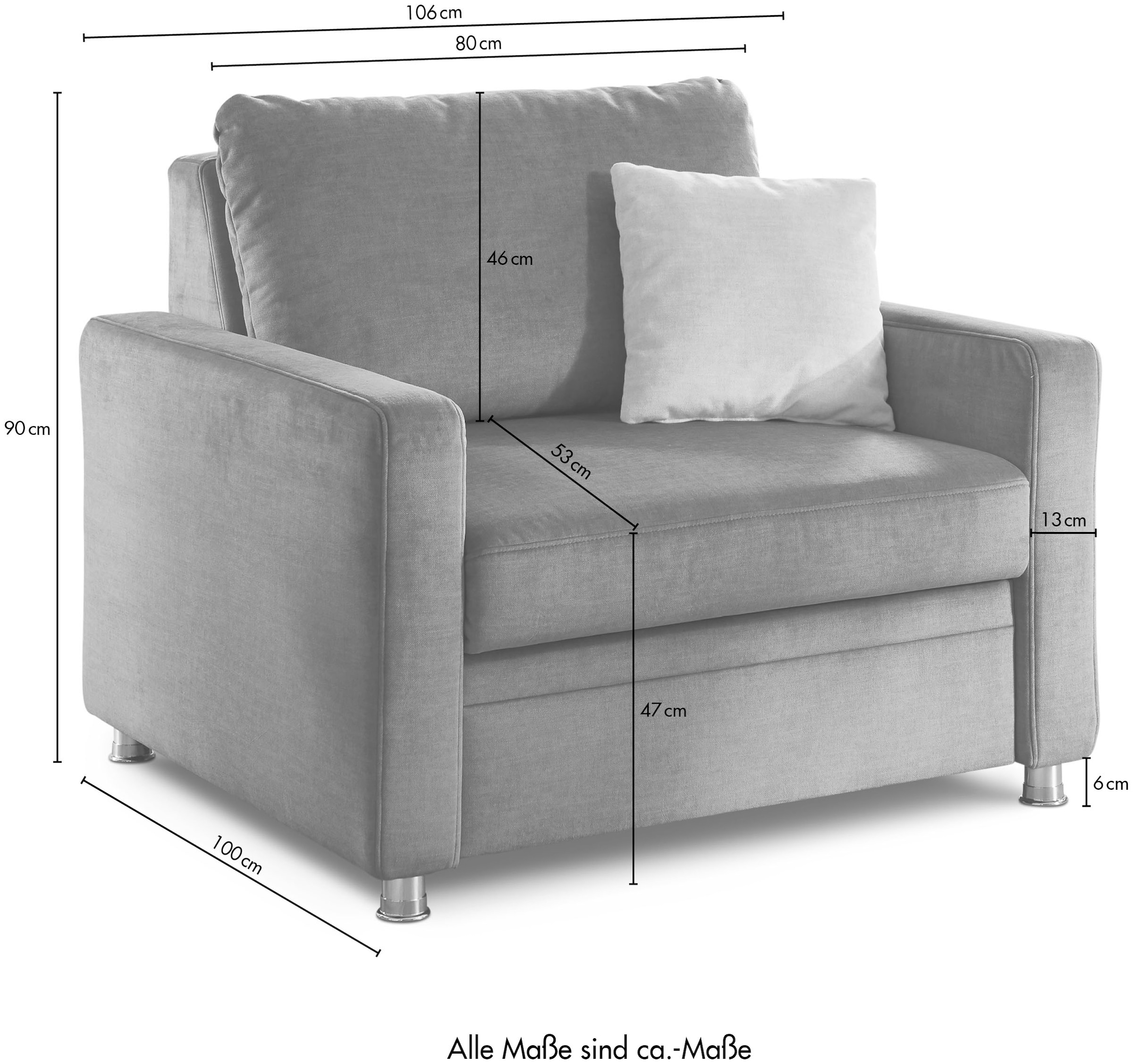 Die PlanBar Schlafsofa »MP-PD19021«, mit Längsschläferfunktion 80x210 cm