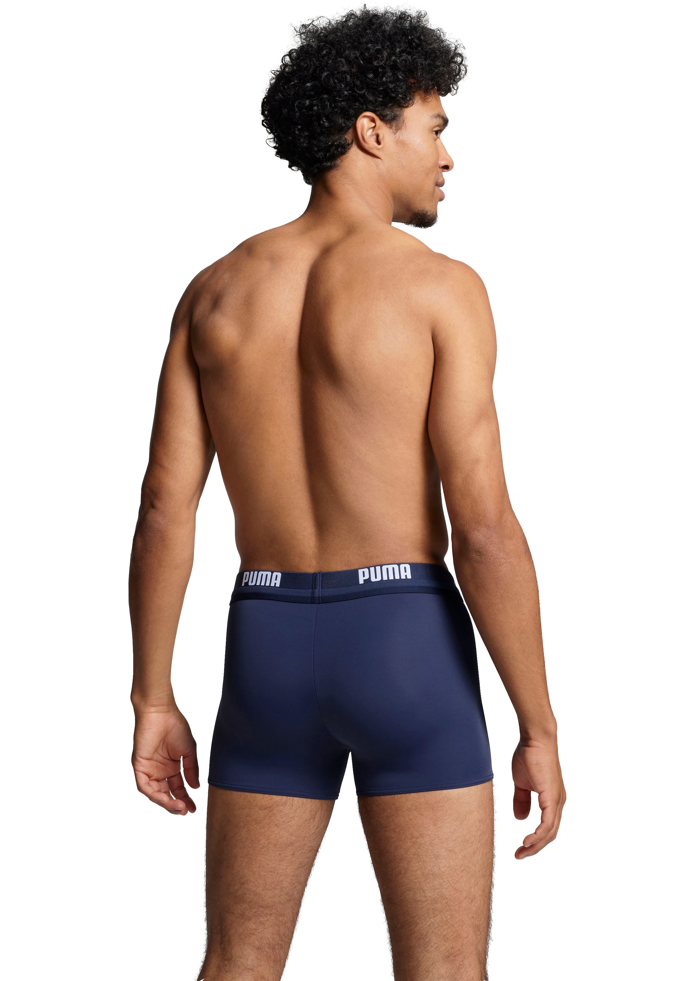 PUMA Badepants »PUMA SWIM MEN LOGO SWIM TRUNK«, elastischer Logobund mit integriertem Kordelzug