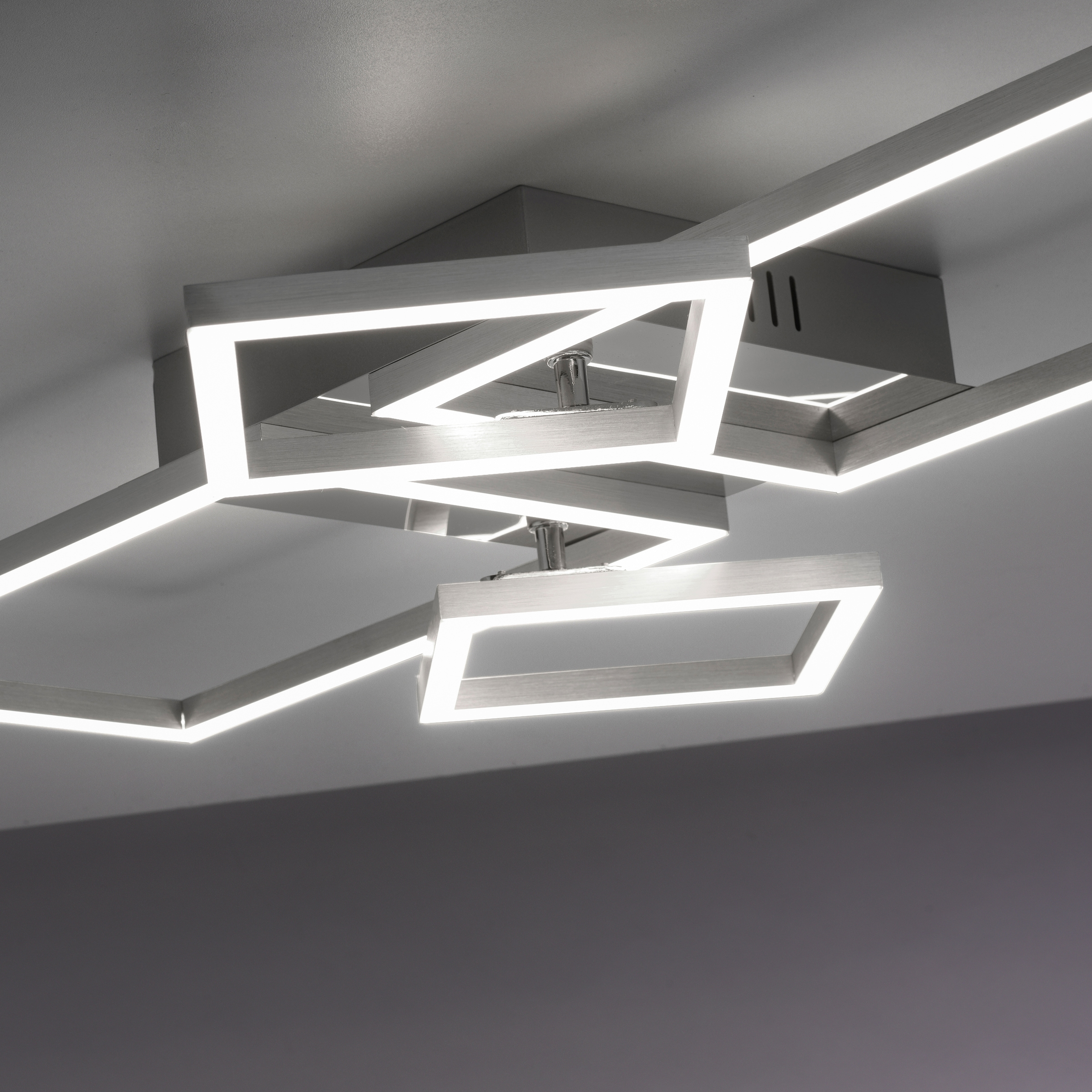 my home LED Deckenleuchte »Jorvin«, 4 flammig-flammig, Moderne Deckenlampe  stahl L65 x 33,8 cm, schwenkbar, flache Bauform bestellen online bei OTTO