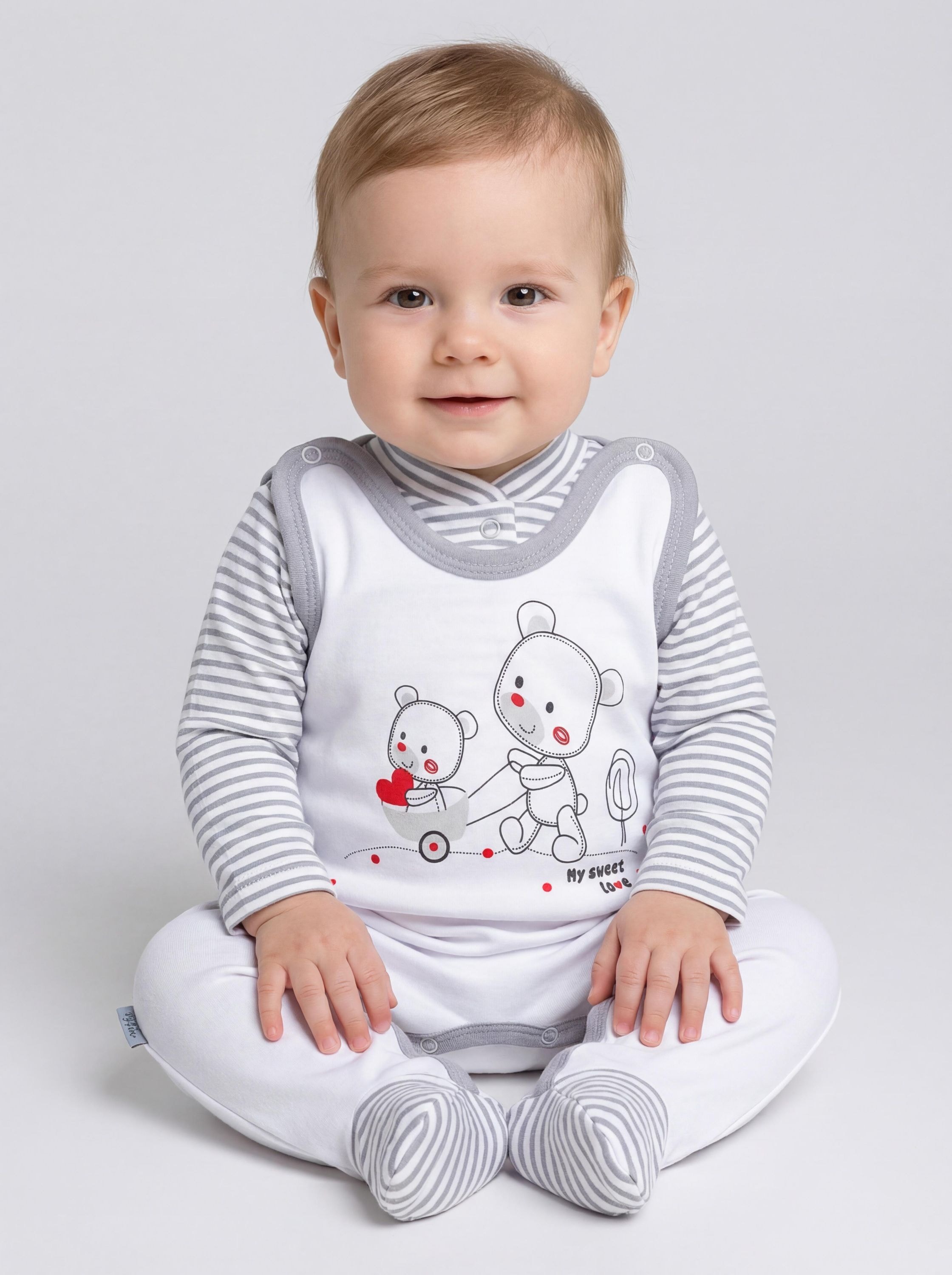 TupTam Strampler »Set Baby Unisex Strampler-Set mit Aufdruck Spruch 2-tlg«