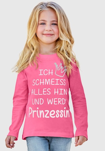 KIDSWORLD Langarmshirt »Prinzessin«, mit Glitzerdruck kaufen
