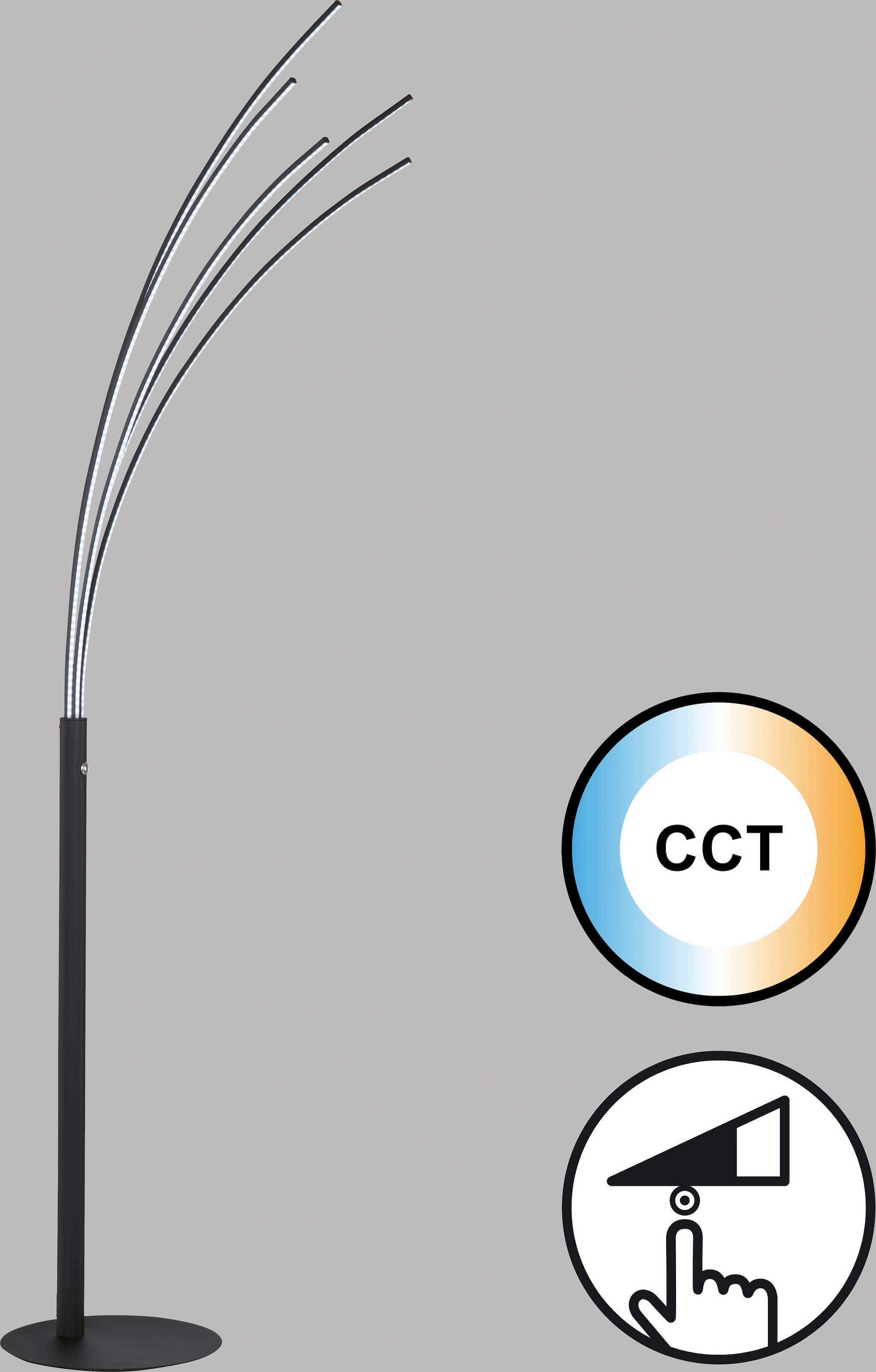 FISCHER & HONSEL Stehlampe »Ellmau«, 1 flammig, Leuchtmittel LED-Modul | LED fest integriert, langlebige LED, dimmbar
