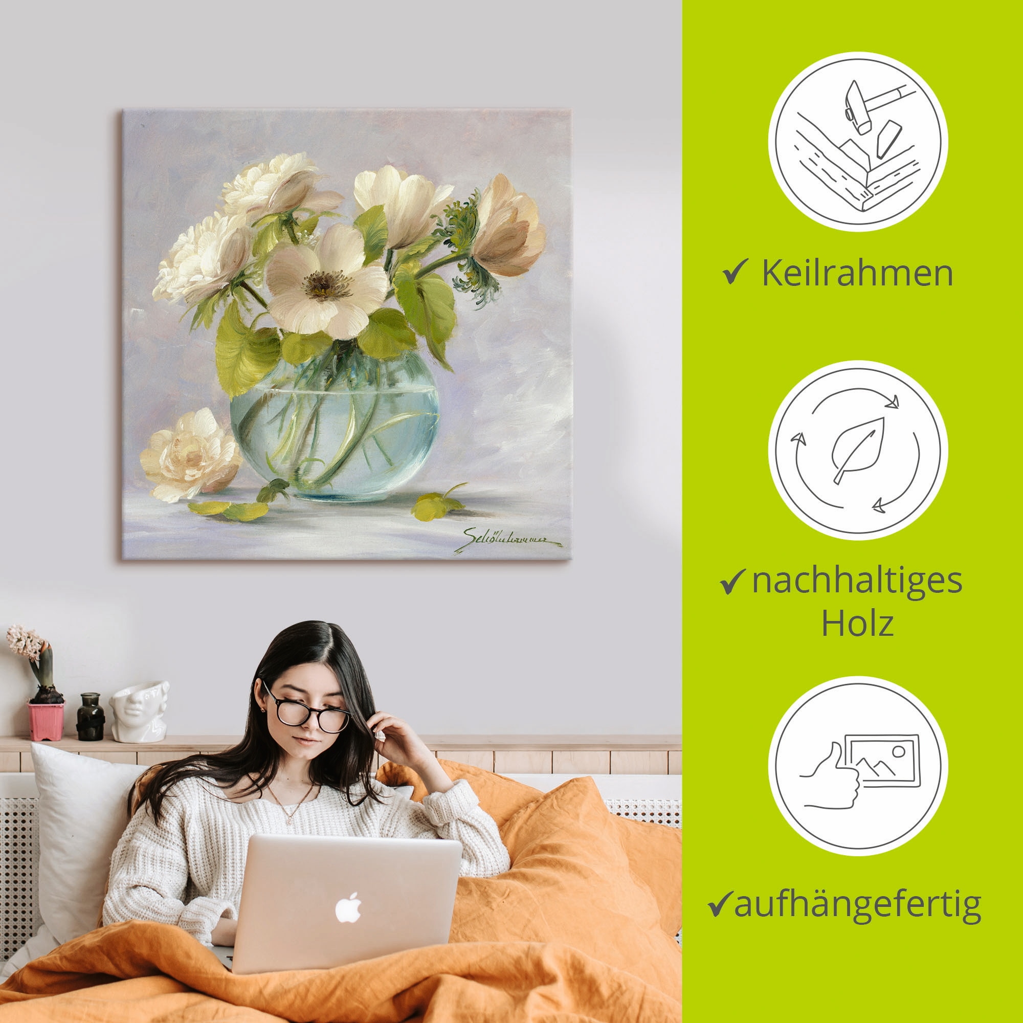 Artland Wandbild »Gelbe Windröschen«, Blumen, (1 St.), als Leinwandbild, Poster in verschied. Größen