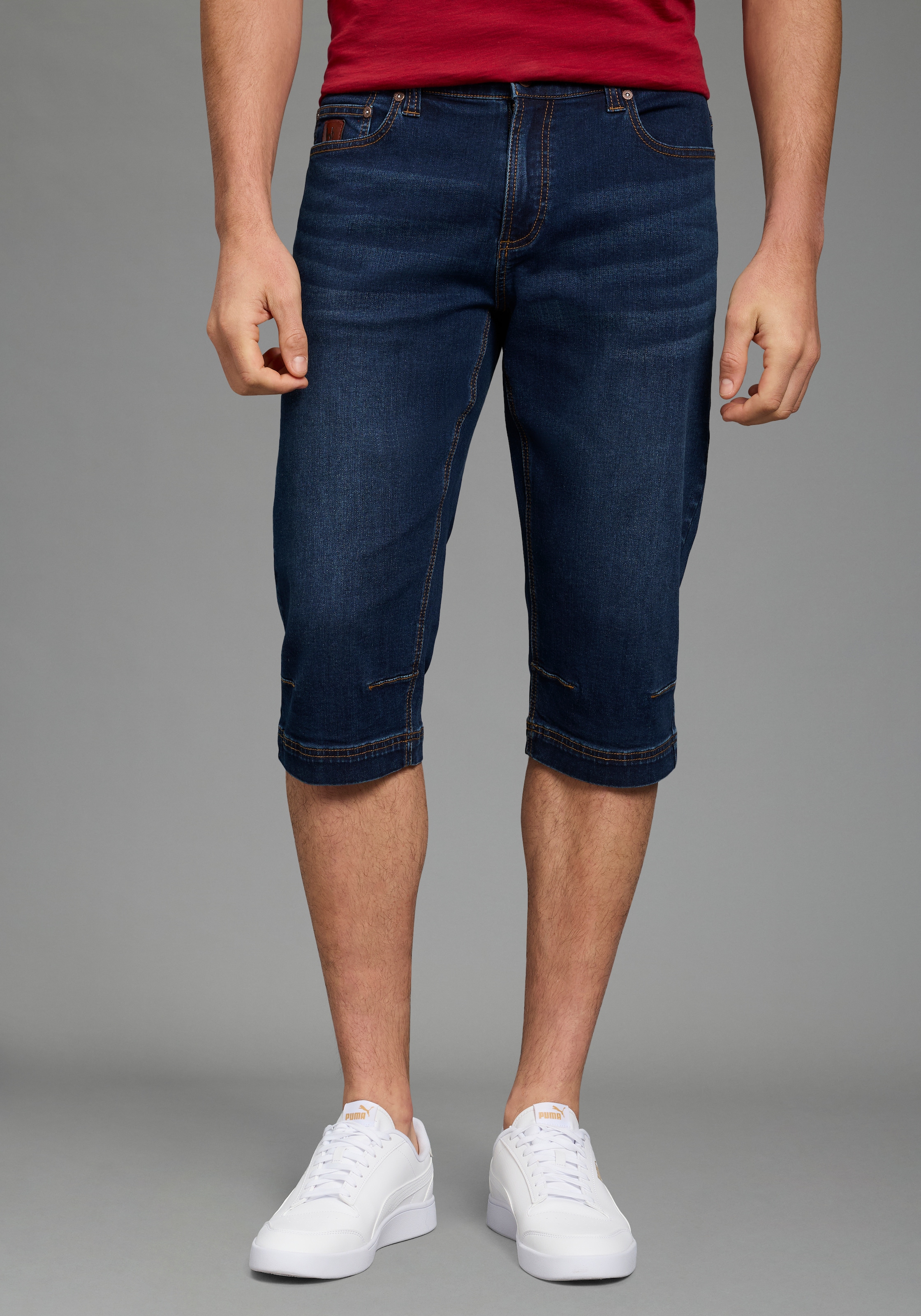 Bruno Banani Jeansbermudas »Hutch-Bermuda« Straight-Fit, normale Leibhöhe, aus elastischem Denim-Material
